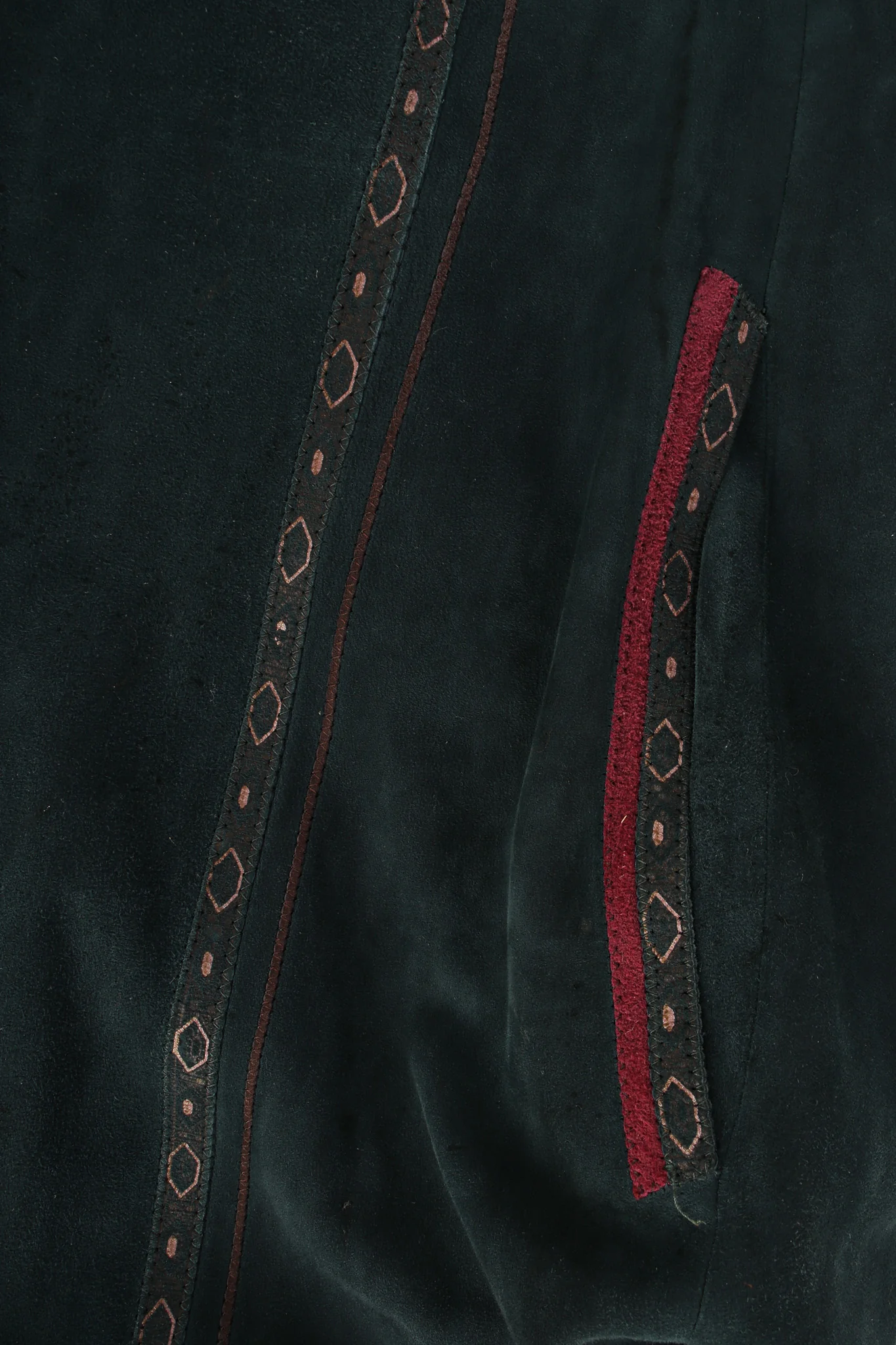 Paisley Suede Leather Coat Dress - Image 8