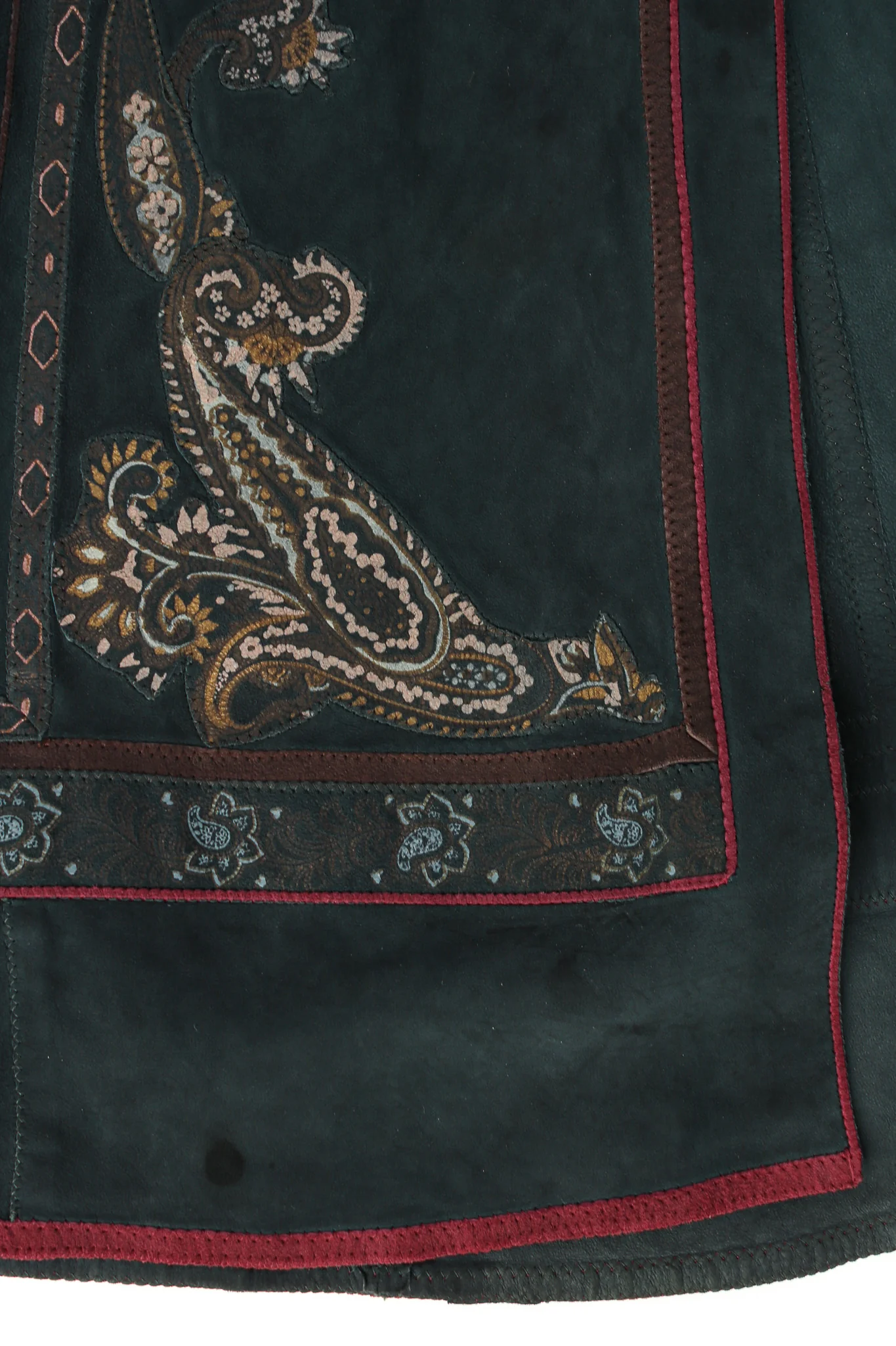 Paisley Suede Leather Coat Dress - Image 9