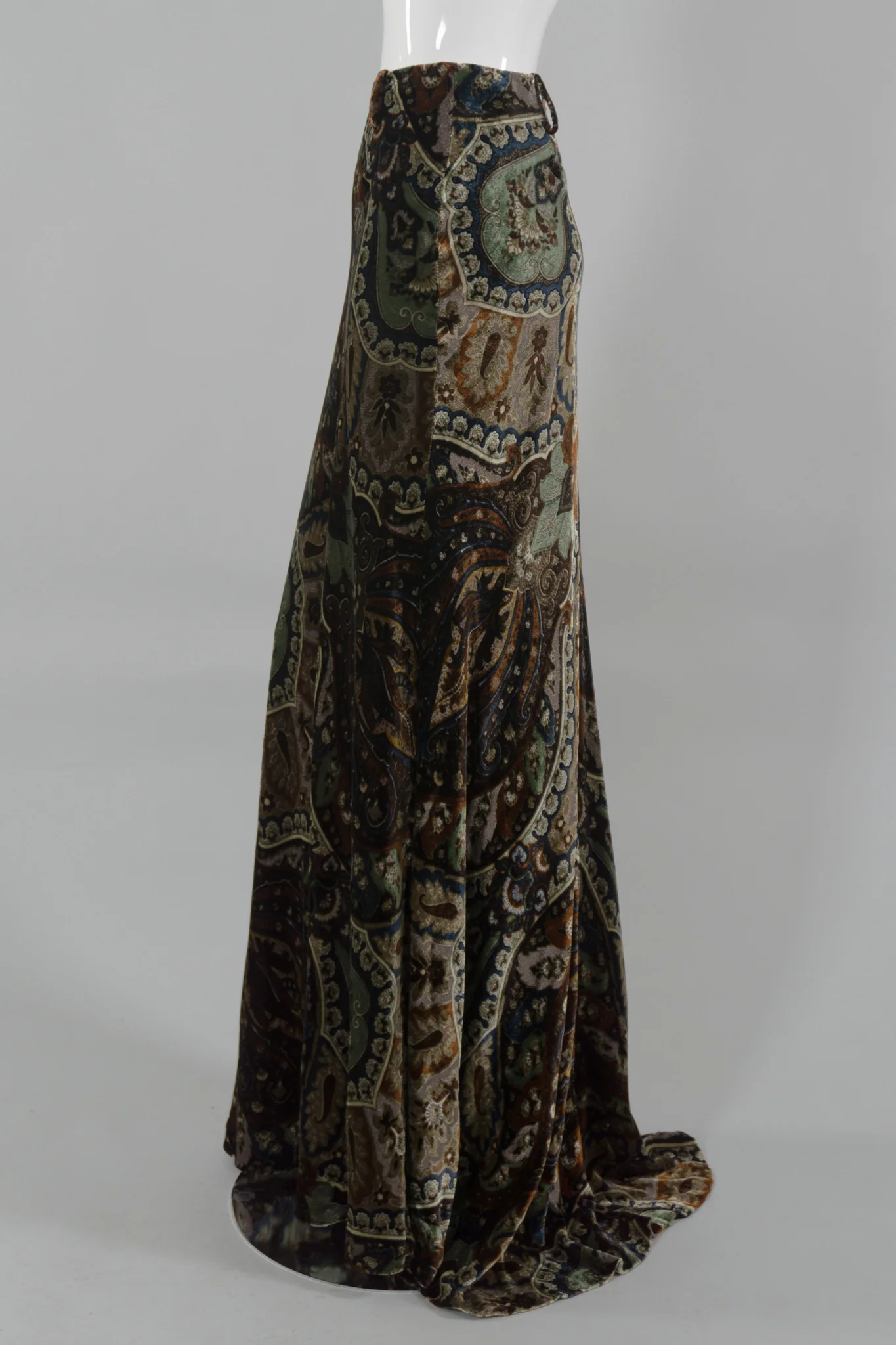 Purple Label Paisley Velvet Skirt - Image 3