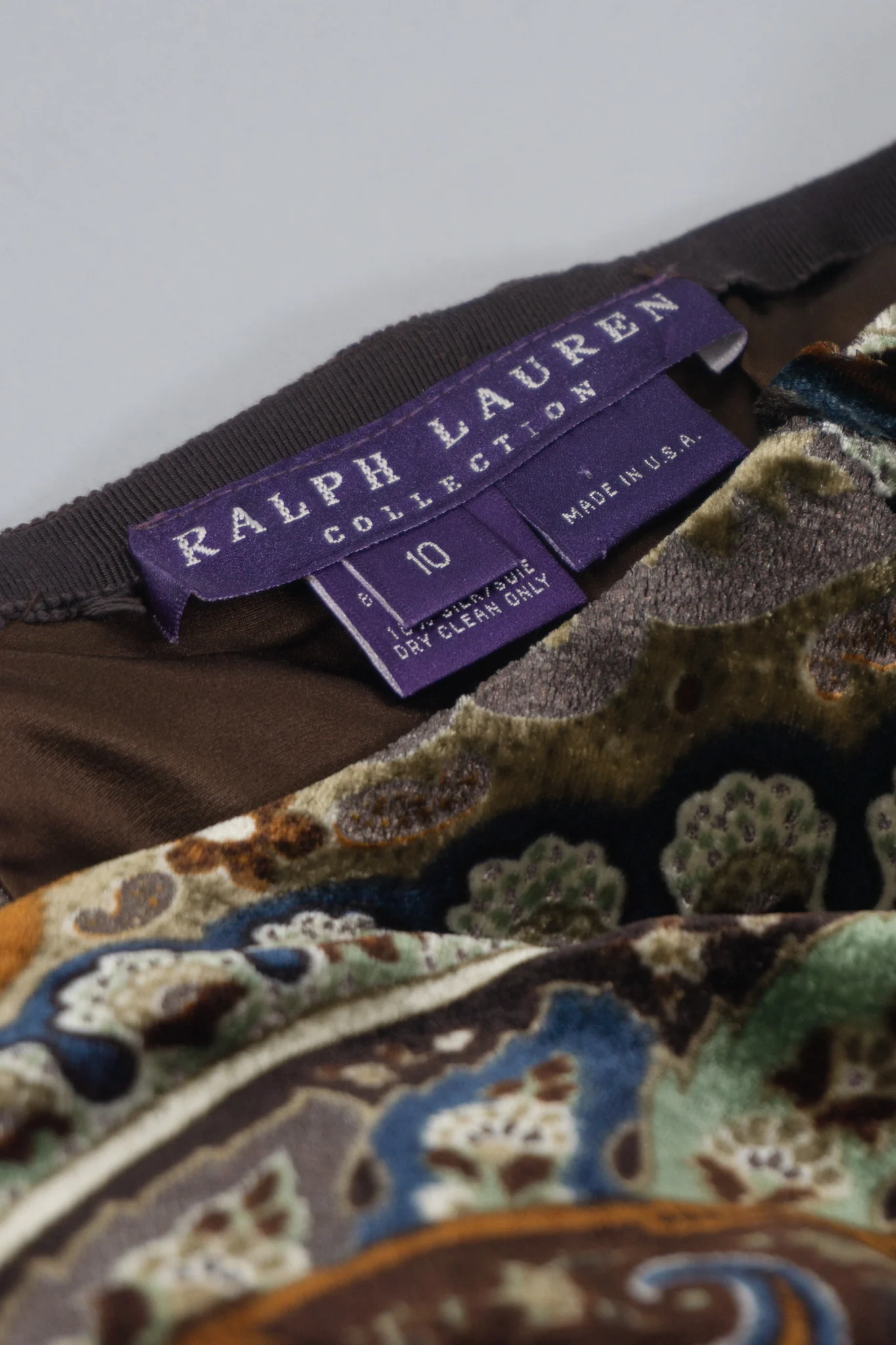 Purple Label Paisley Velvet Skirt - Image 7