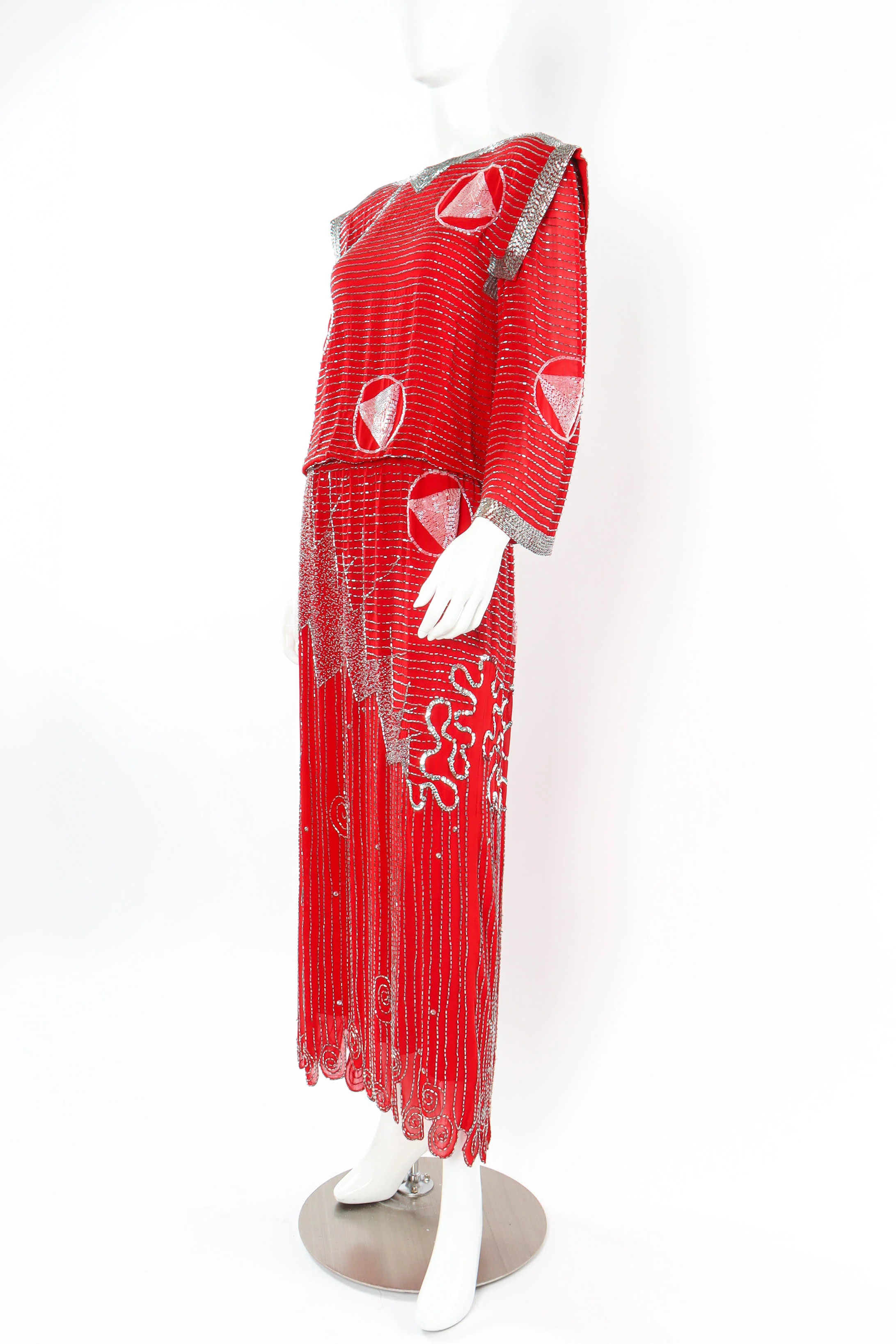 Geometric Beaded Shift Dress - Image 2