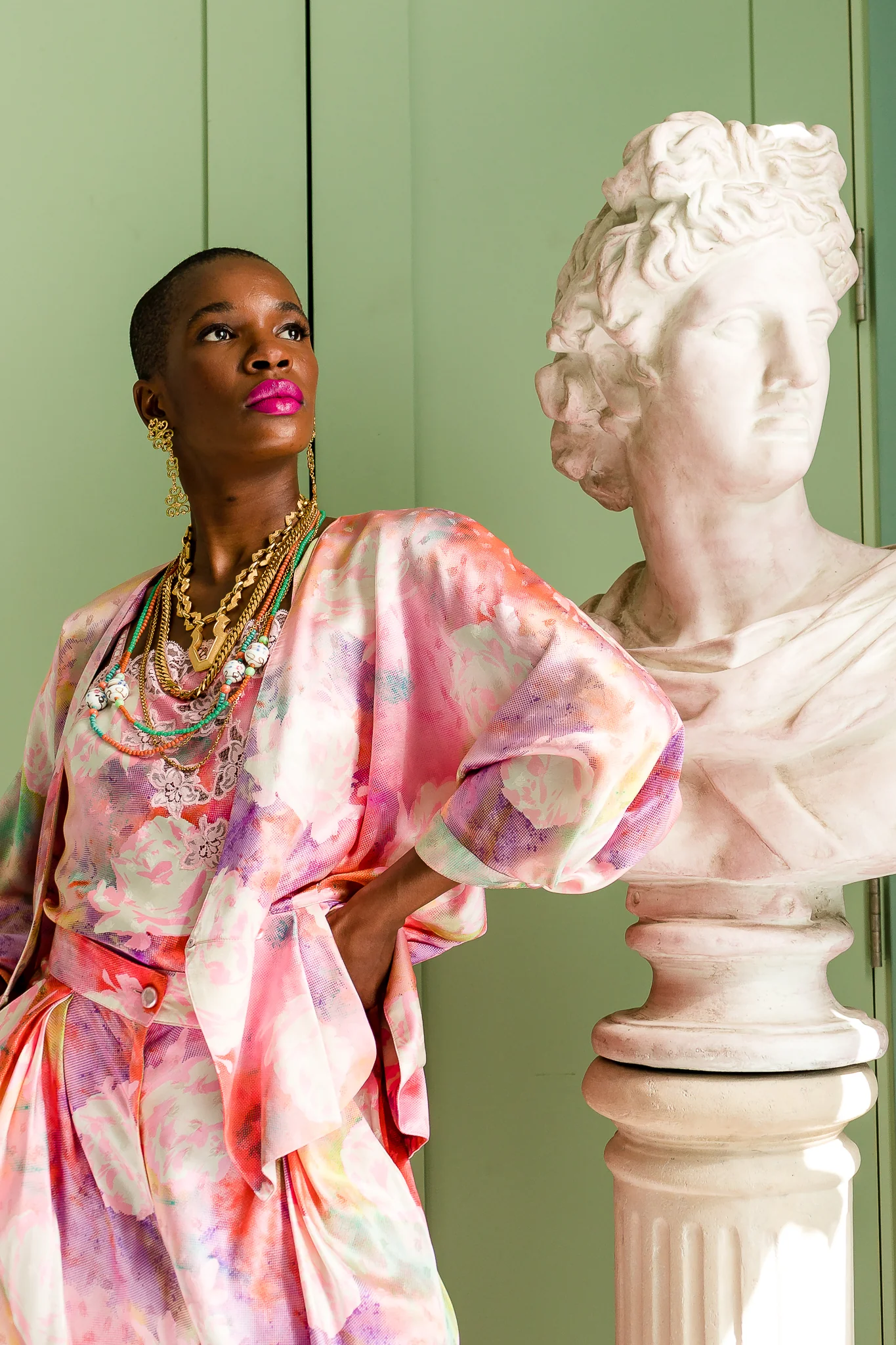Parallèle Floral Silk Three-Piece Leisure Set - Image 26