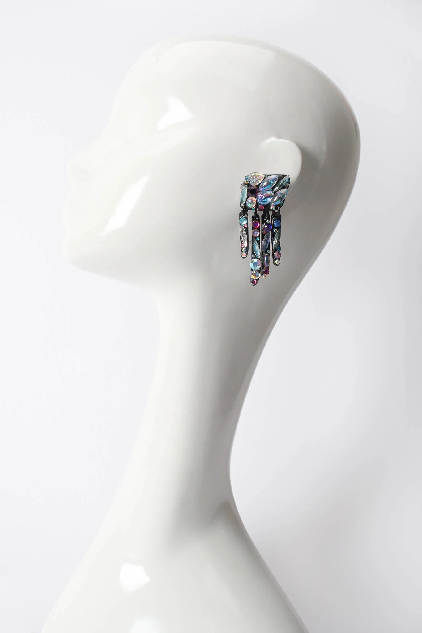 Jeweled Finger Fringe Earrings - Image 2
