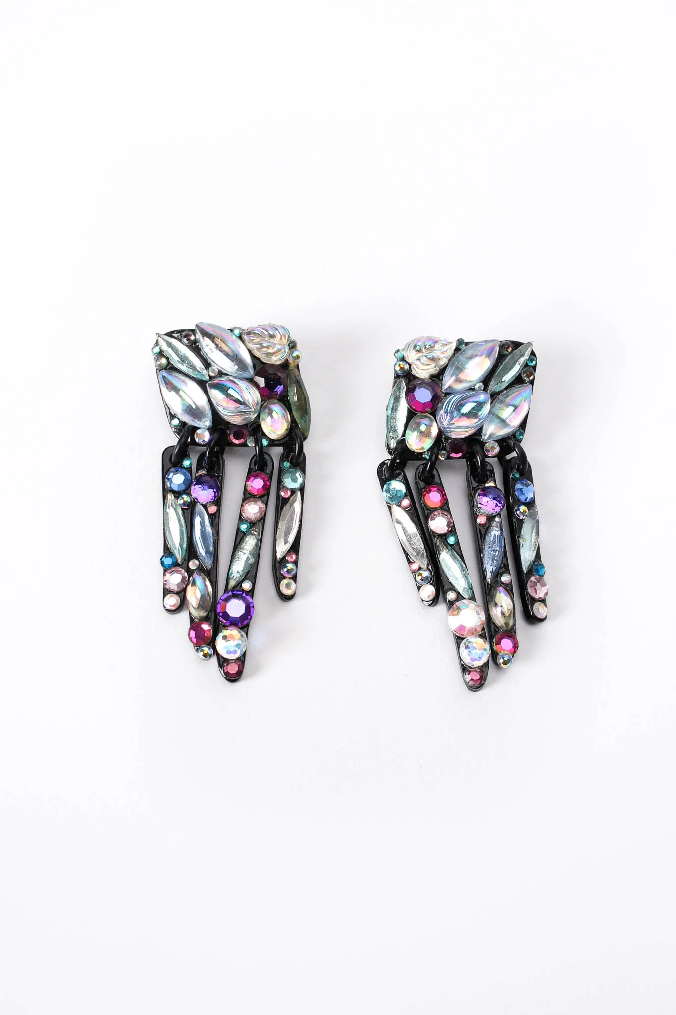 Jeweled Finger Fringe Earrings - Image 3