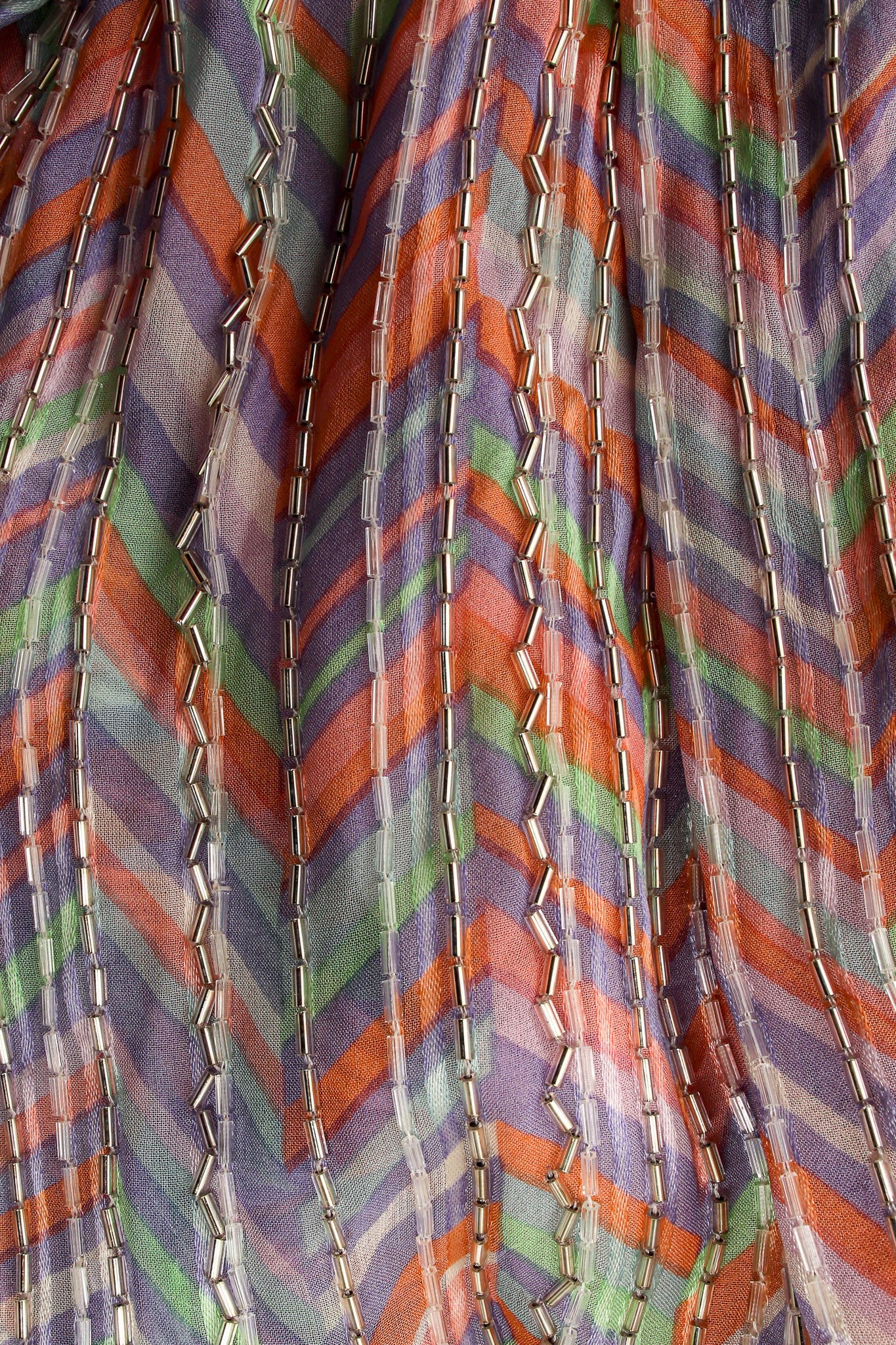 Batwing Beaded Pastel Chevron Gown - Image 10