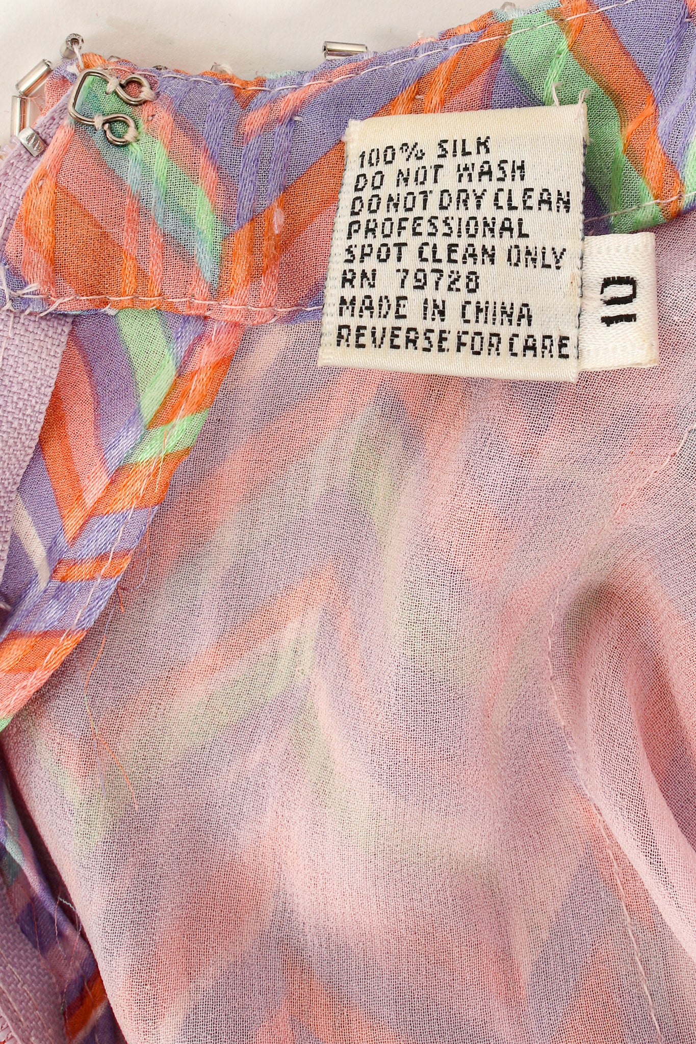 Batwing Beaded Pastel Chevron Gown - Image 12
