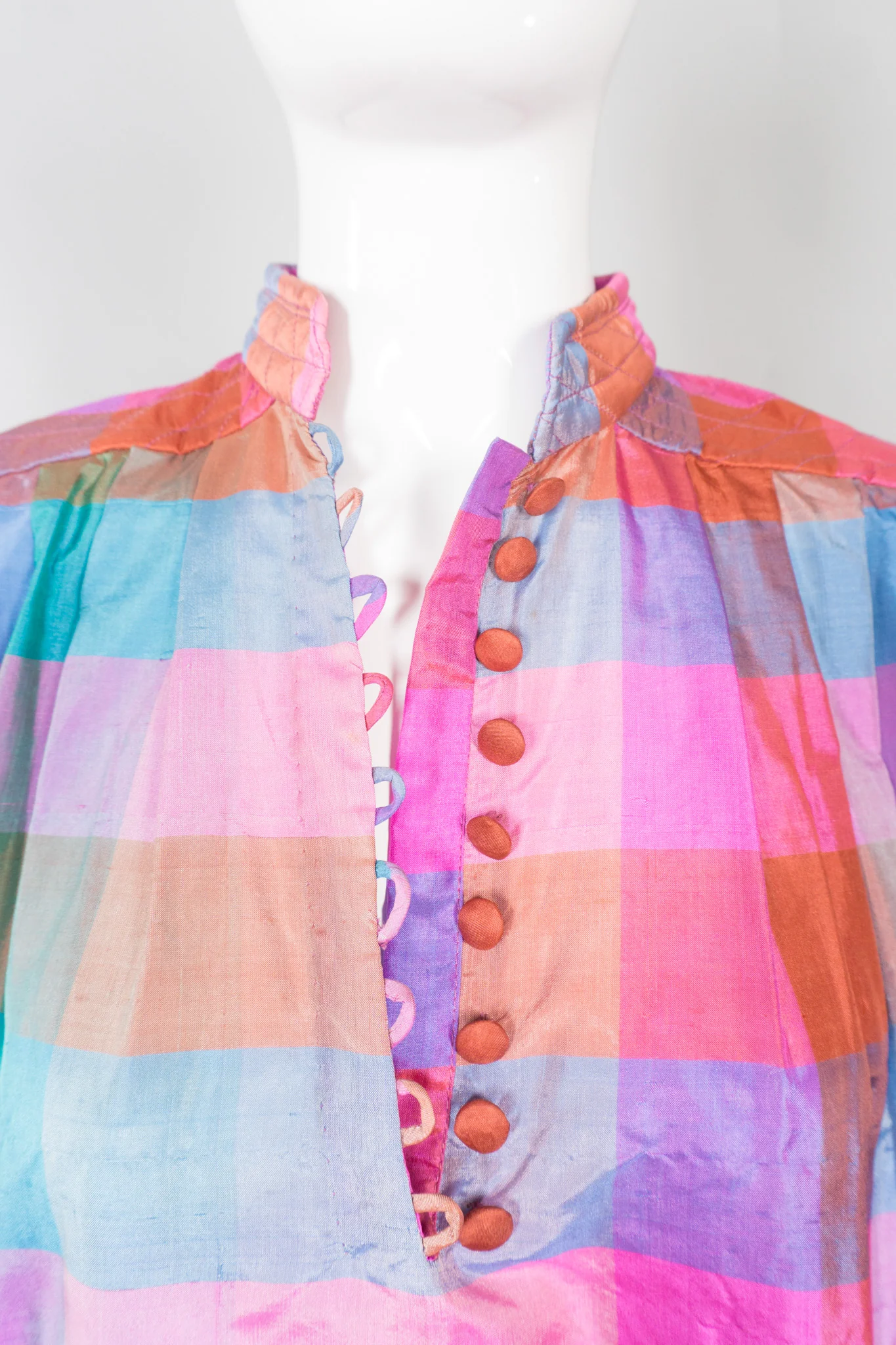 Iridescent Check Silk Kaftan - Image 10