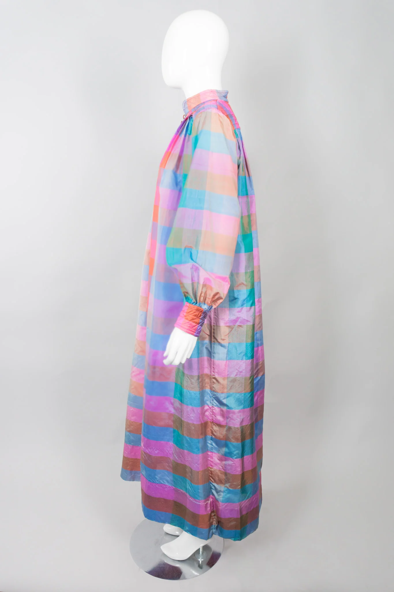 Iridescent Check Silk Kaftan - Image 5