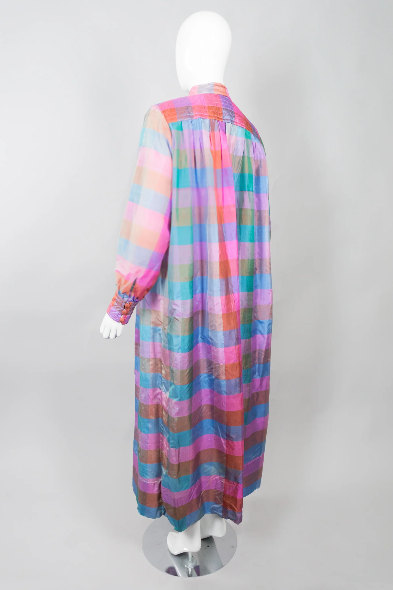 Iridescent Check Silk Kaftan - Image 6