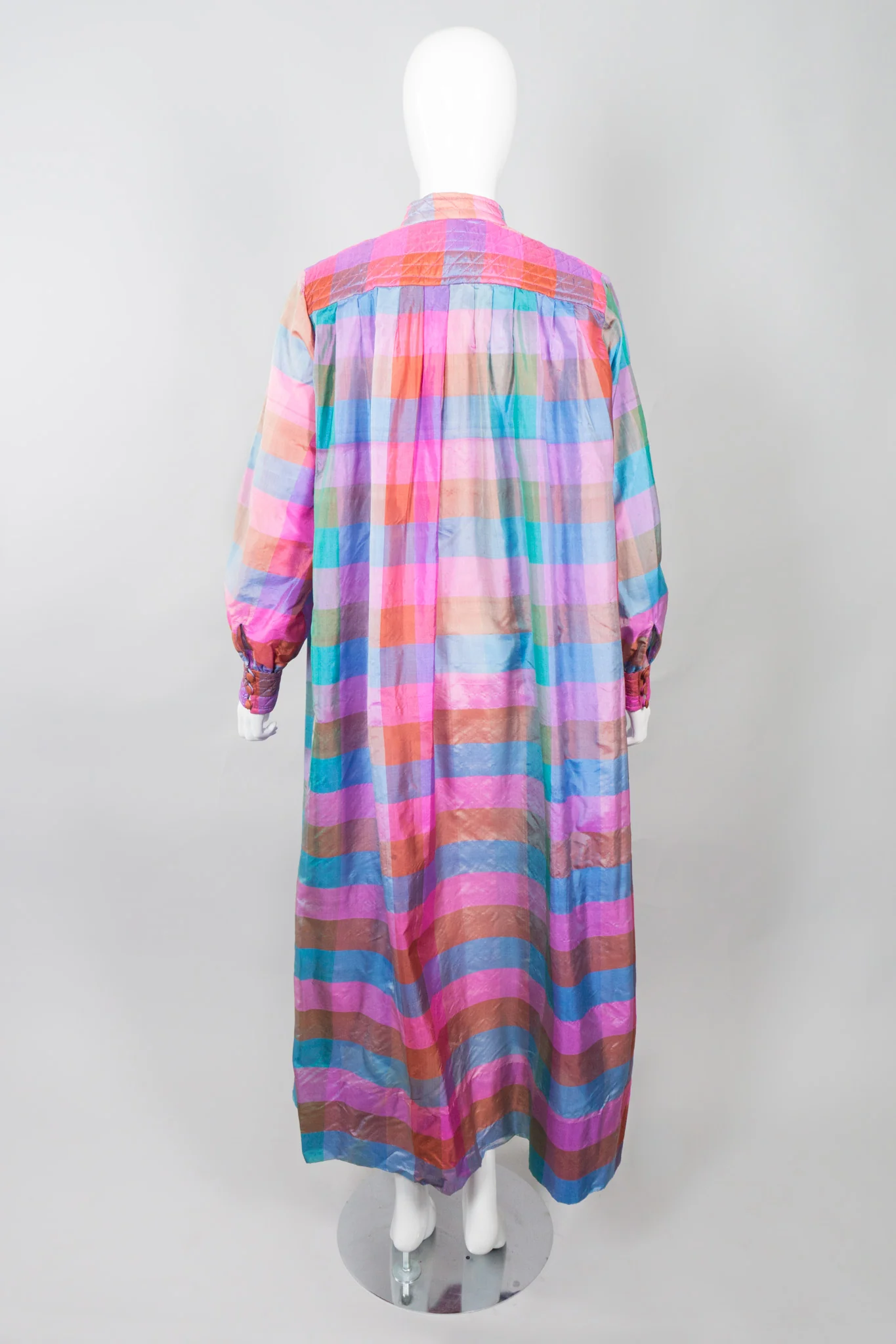 Iridescent Check Silk Kaftan - Image 7