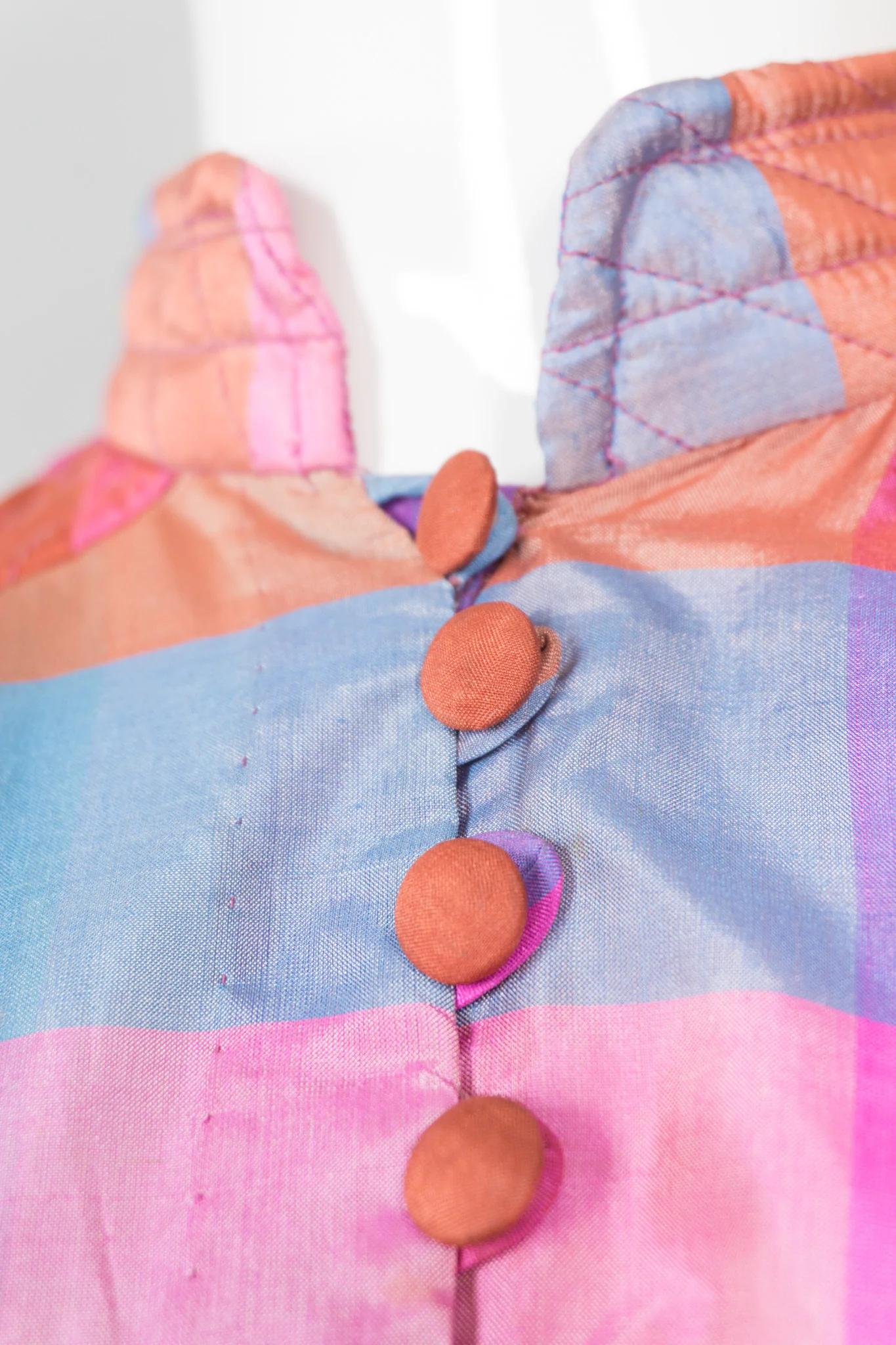 Iridescent Check Silk Kaftan - Image 8