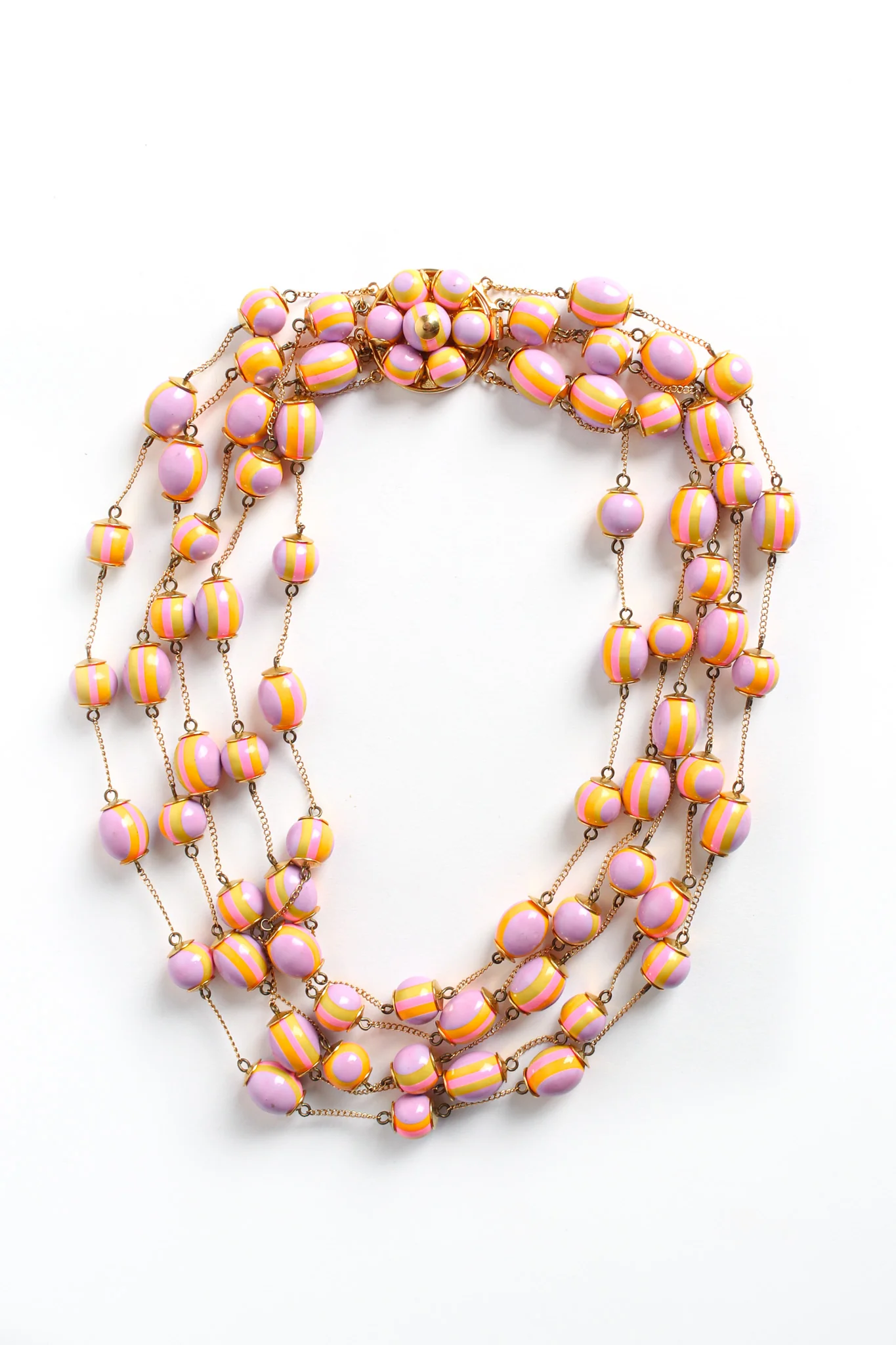 Pastel Egg Floral Bead Necklace