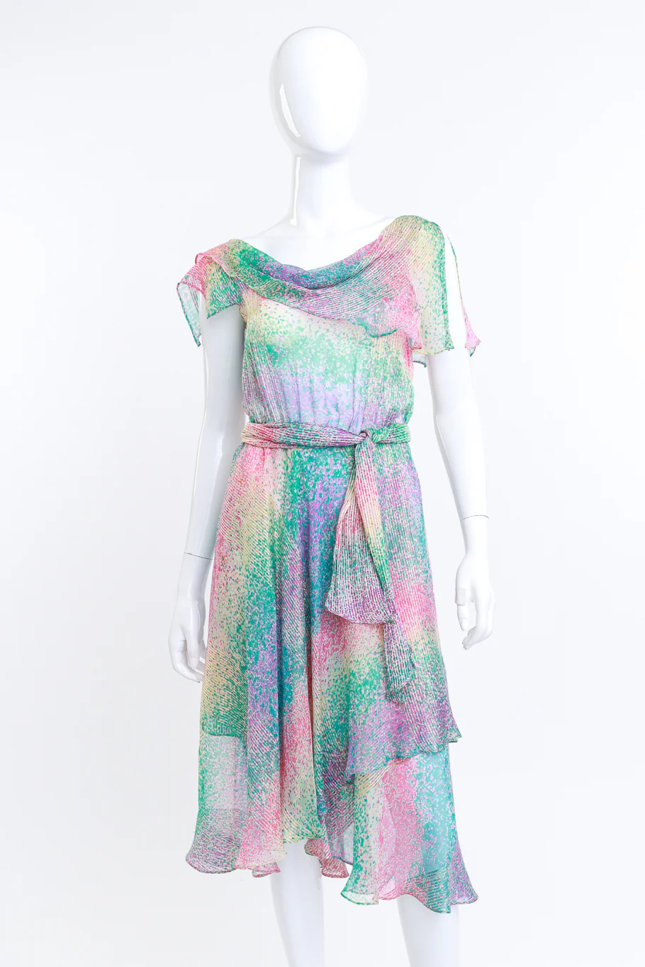 Pastel Paint Splatter Print Dress