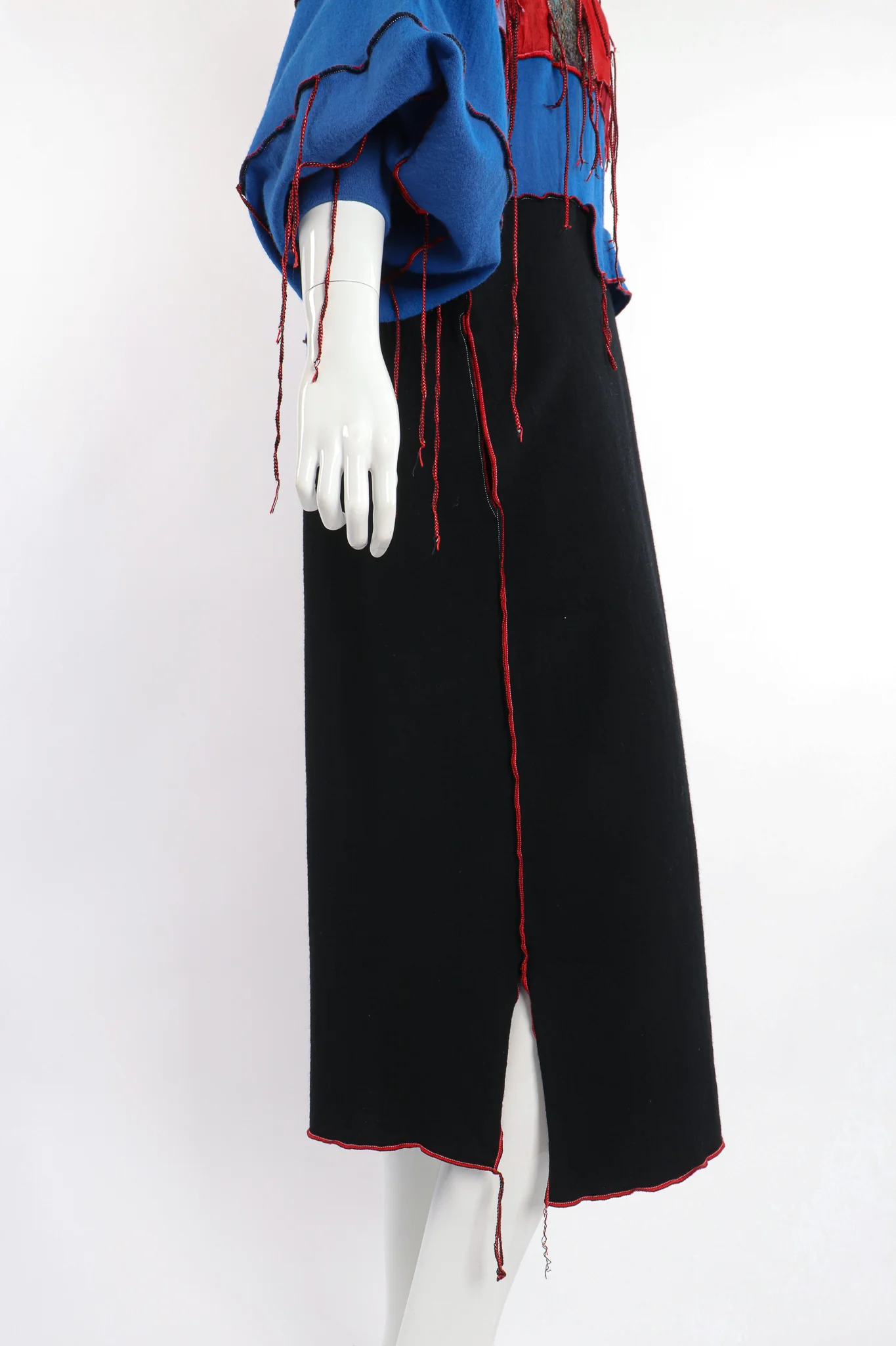 Patchwork Fringe Sweater Dress - Image 3