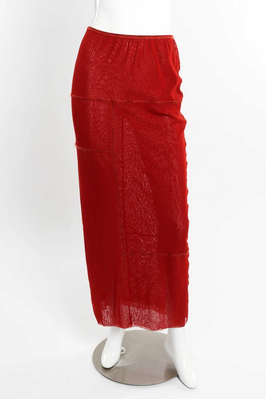 Patchwork Mesh Maxi Skirt