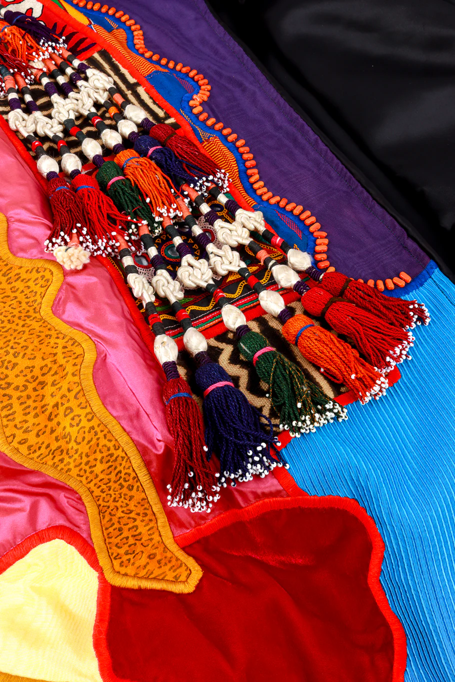Patchwork Rope Tassel Coat - Image 5