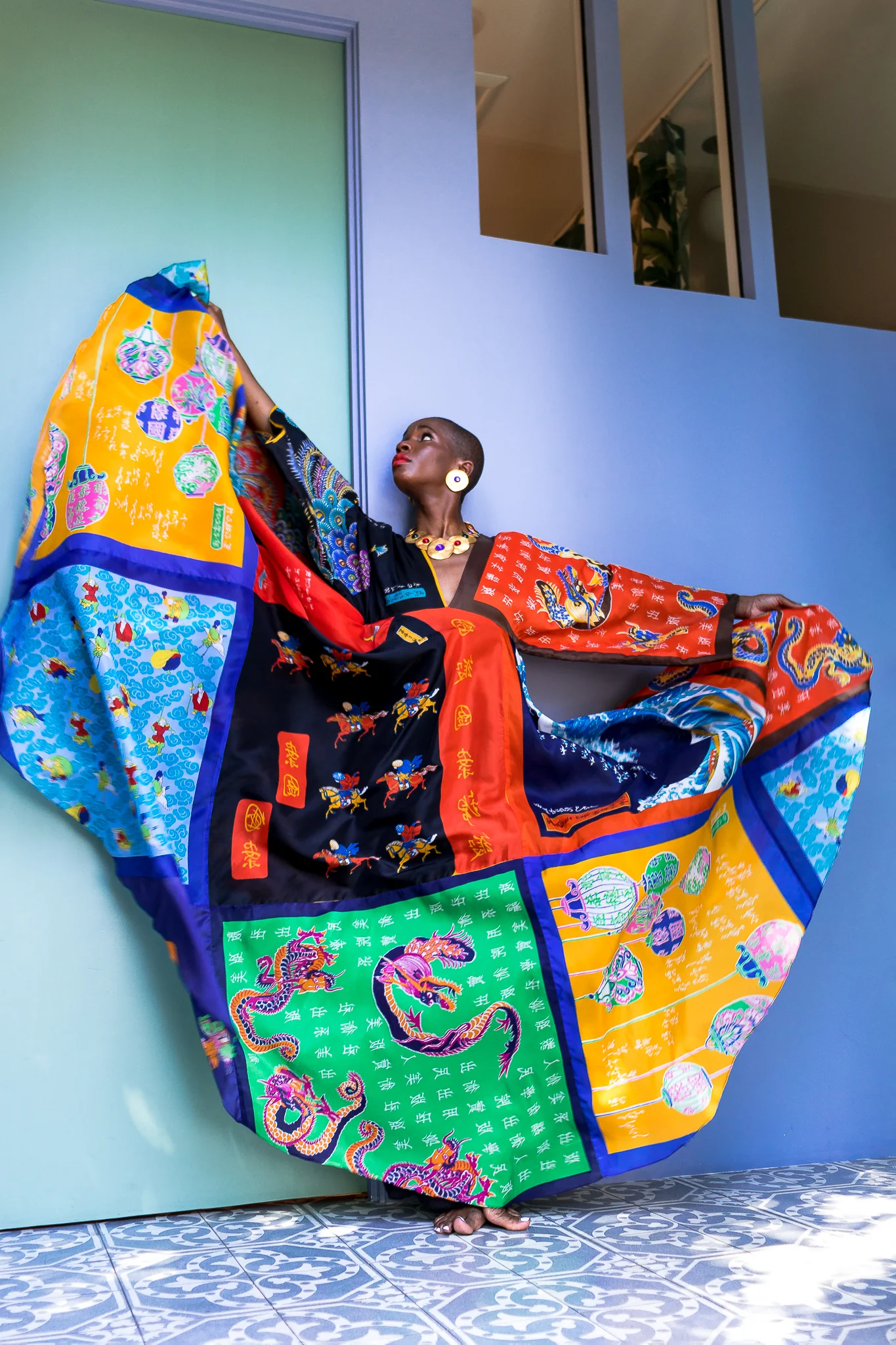 Patchwork Scarf Dress II - Image 8