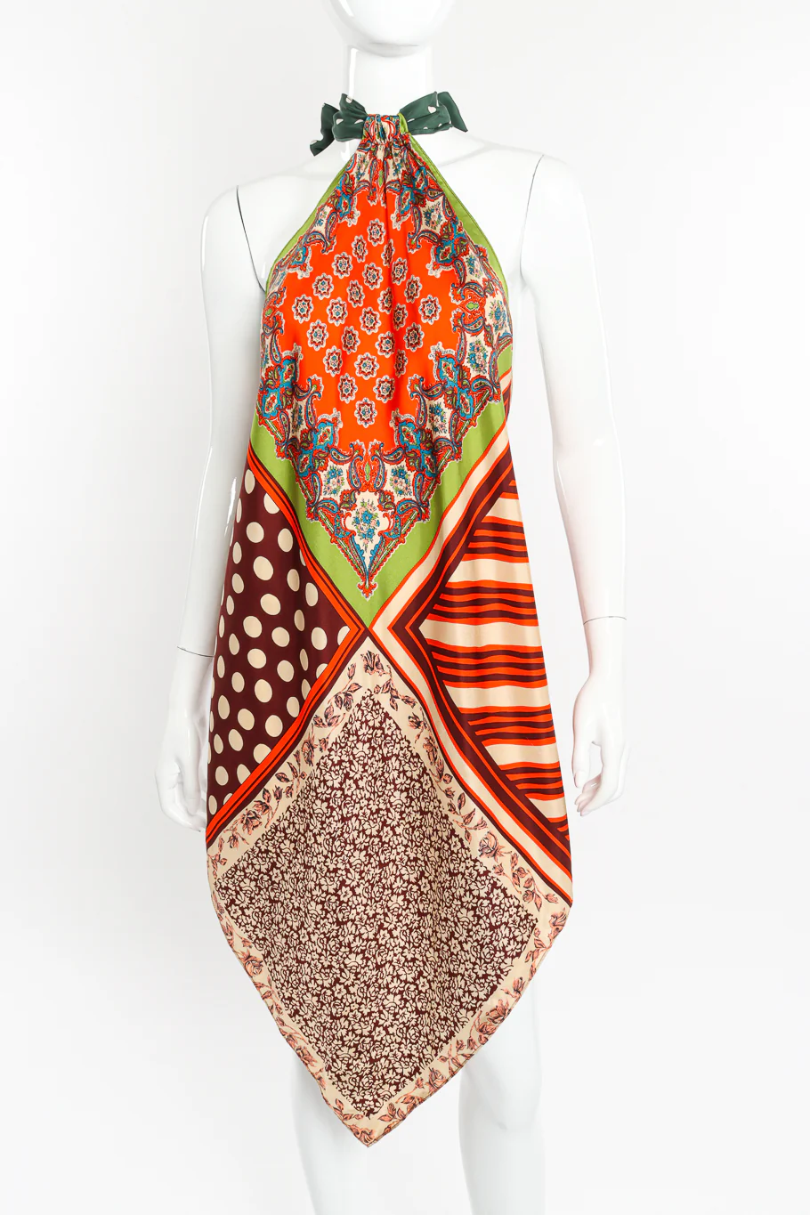 Patchwork Silk Halter Scarf Top - Image 5