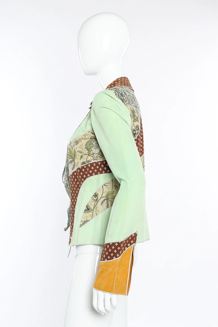 Patchwork Suede Ties Jacket - Image 3
