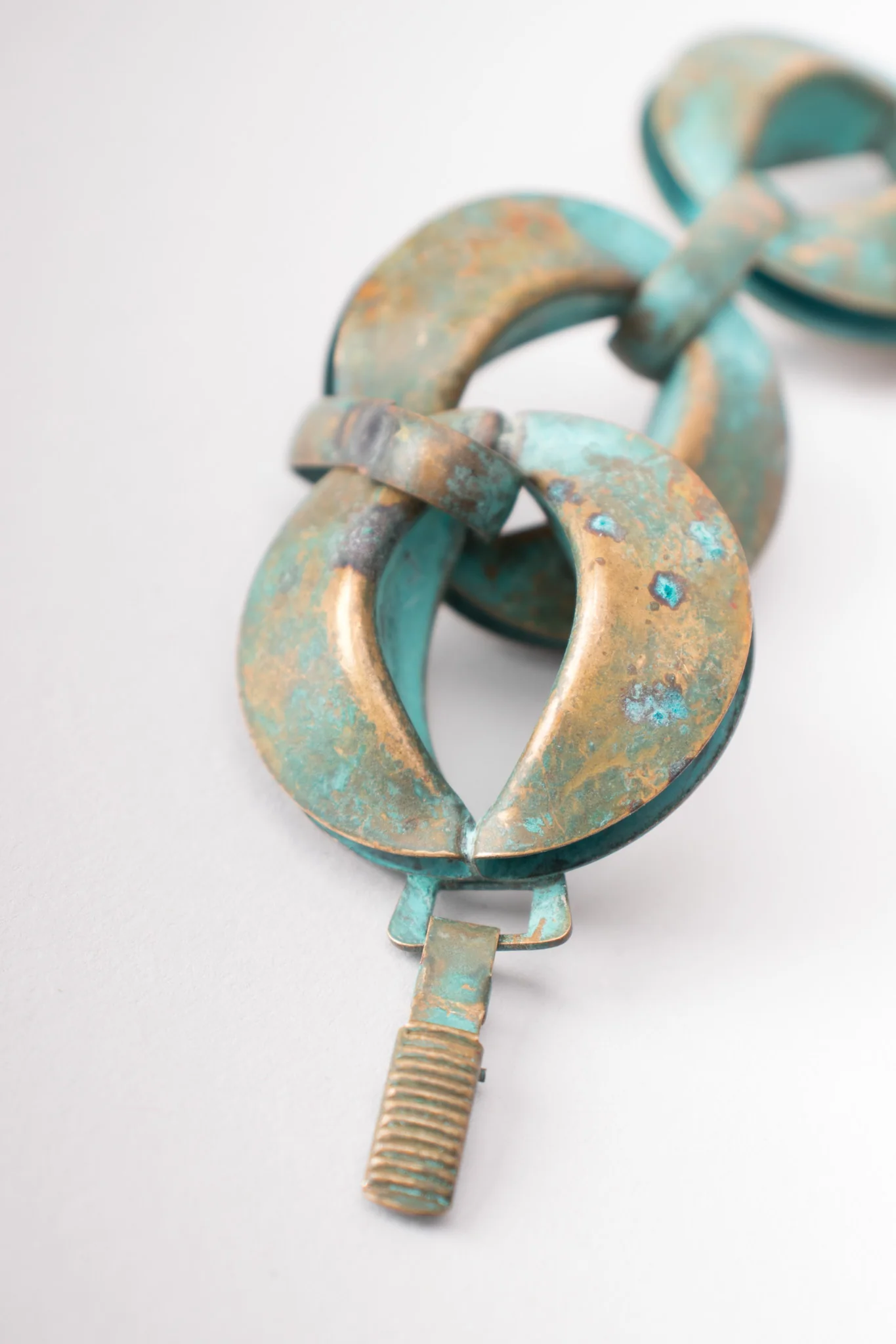 Patina Oval Link Necklace & Earring Set - Image 13