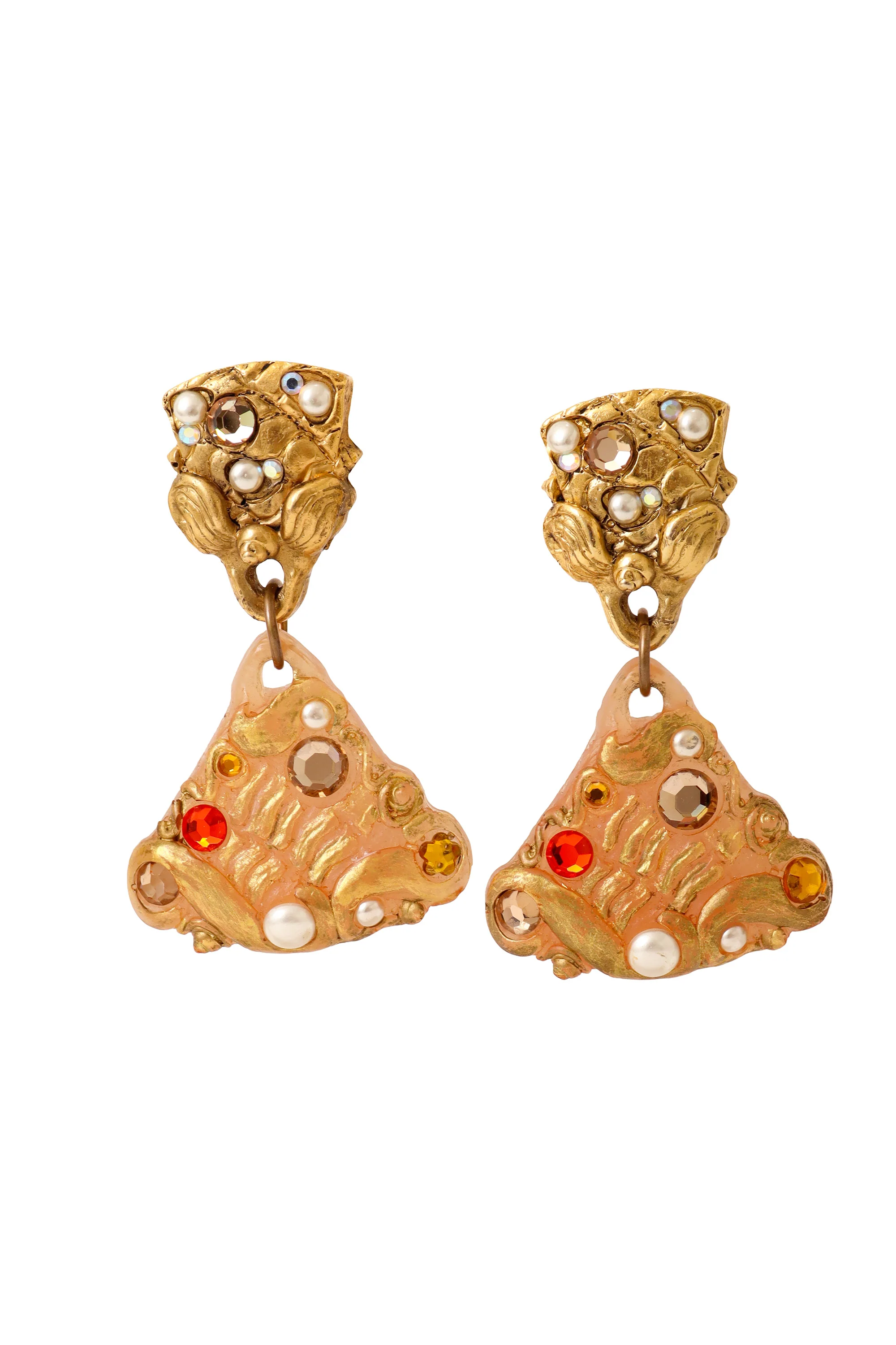 Coral Resin Shell Drop Earrings