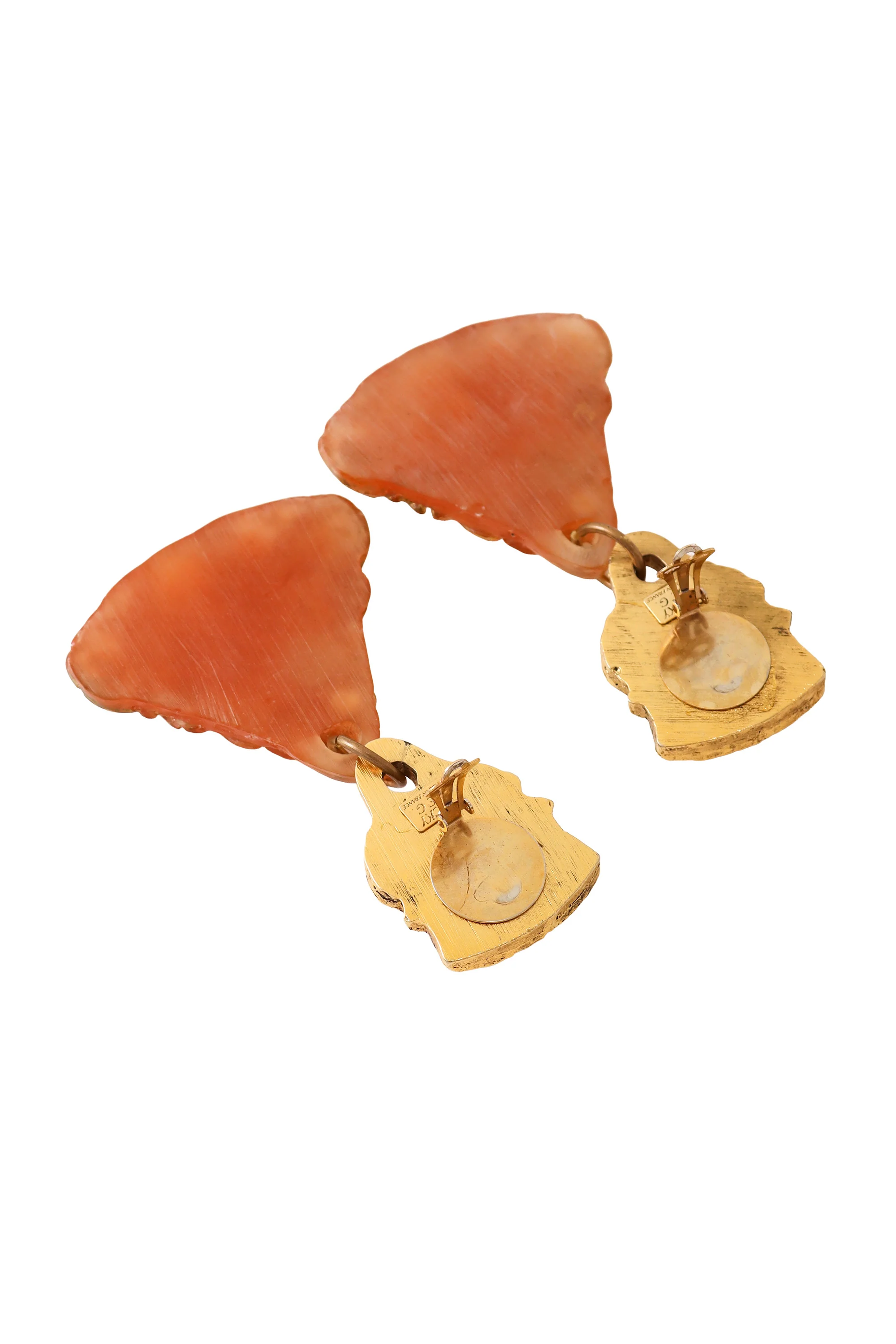 Coral Resin Shell Drop Earrings - Image 4