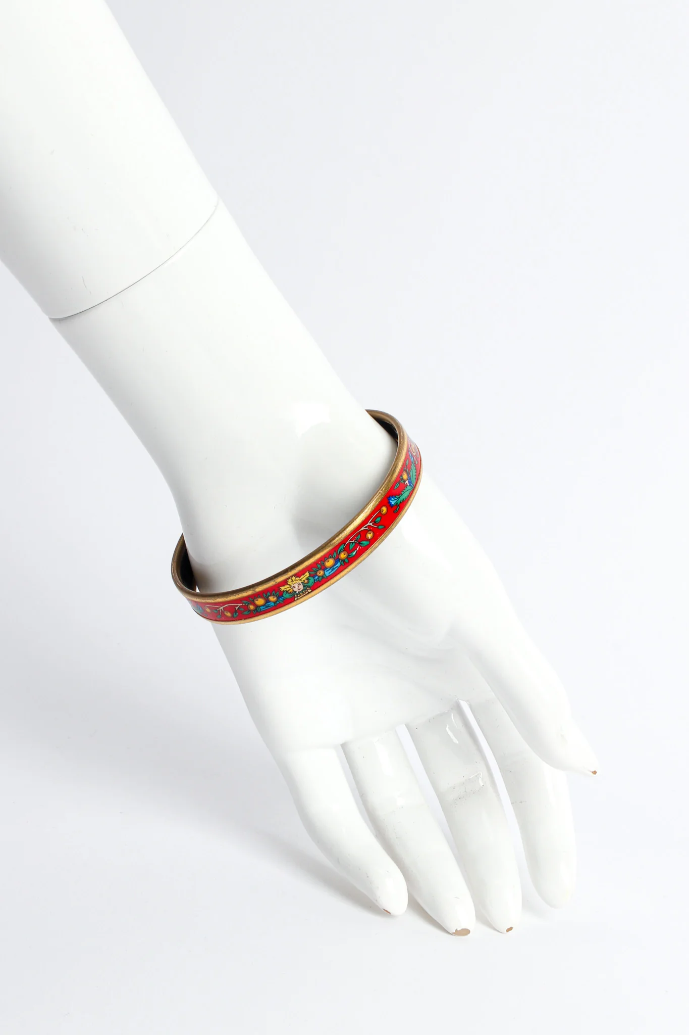 Peacock Fern Narrow Enamel Bracelet - Image 3