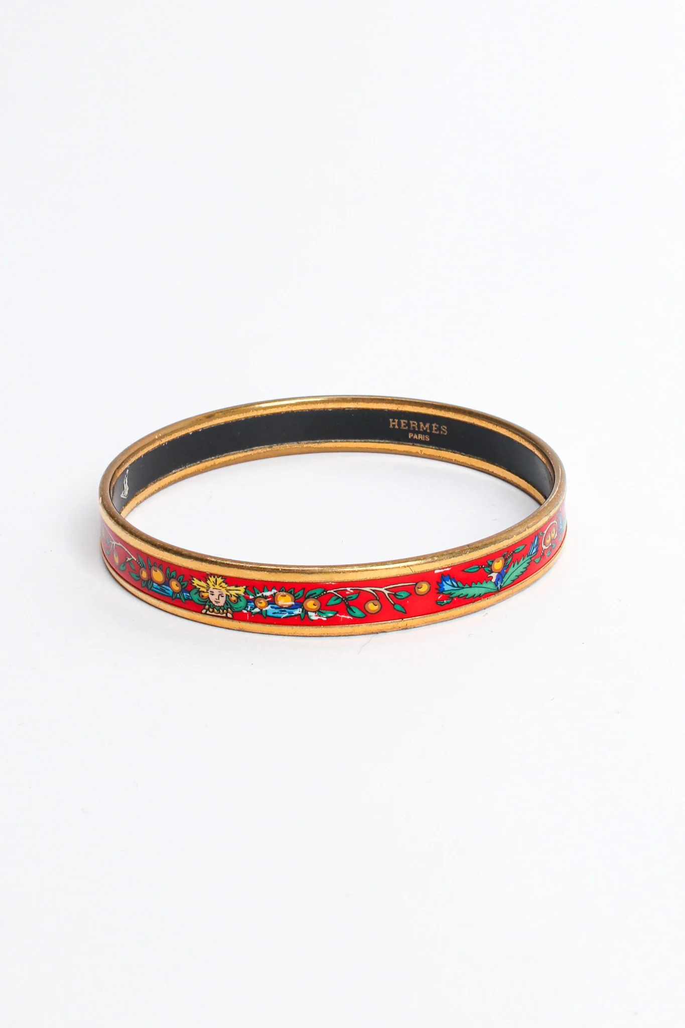 Peacock Fern Narrow Enamel Bracelet - Image 4