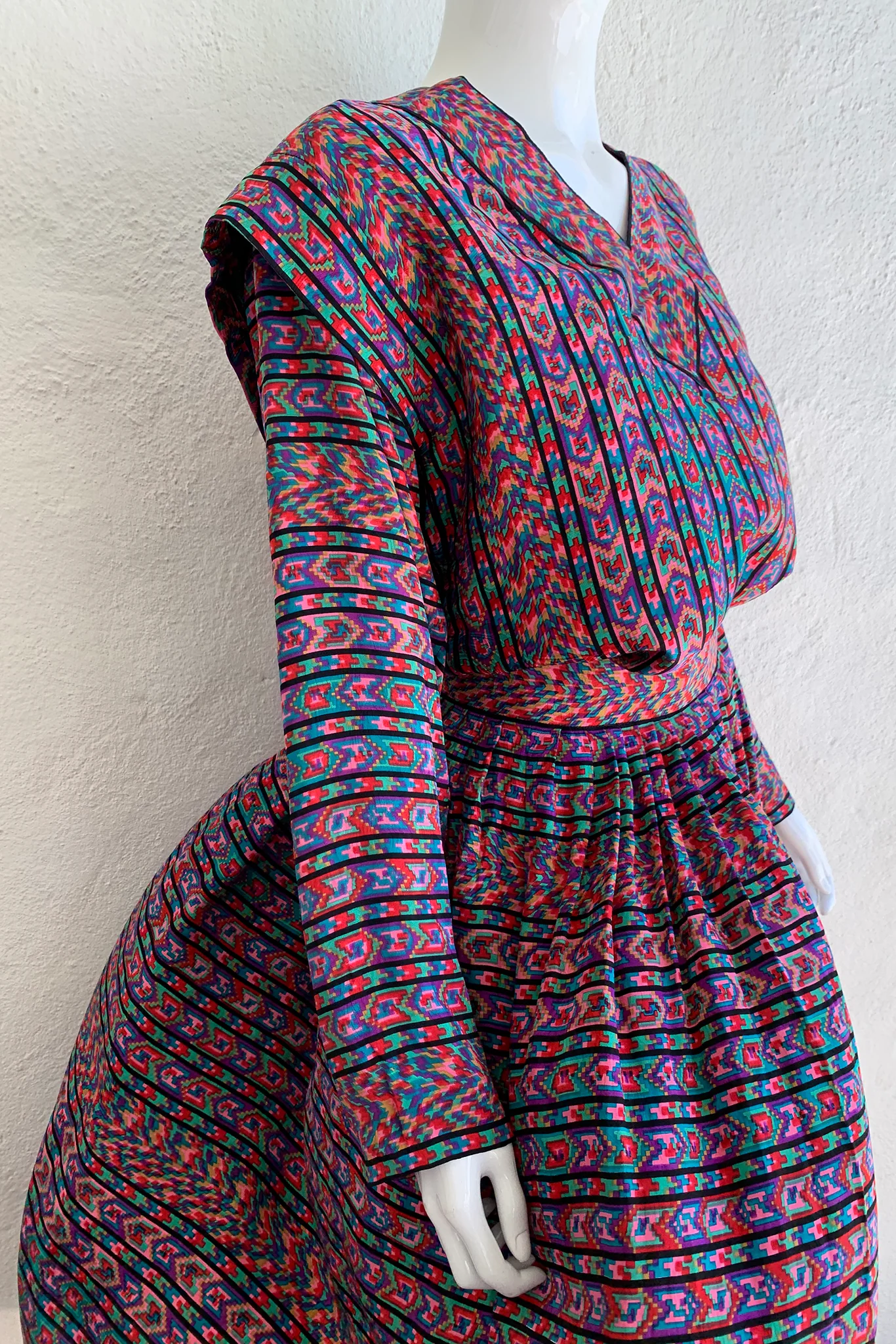 Printed Stripe Blouse & Skirt Set - Image 3
