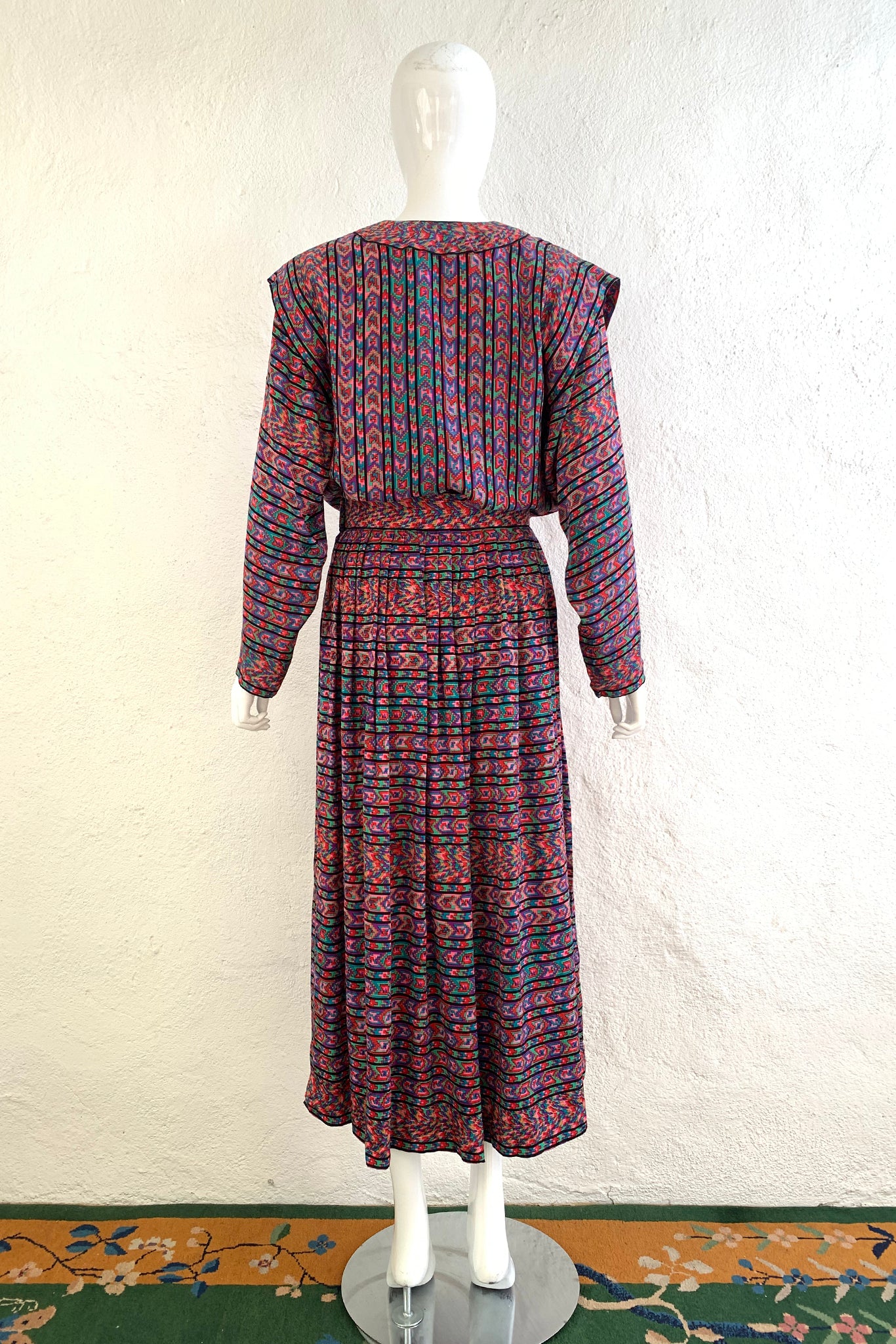 Printed Stripe Blouse & Skirt Set - Image 7