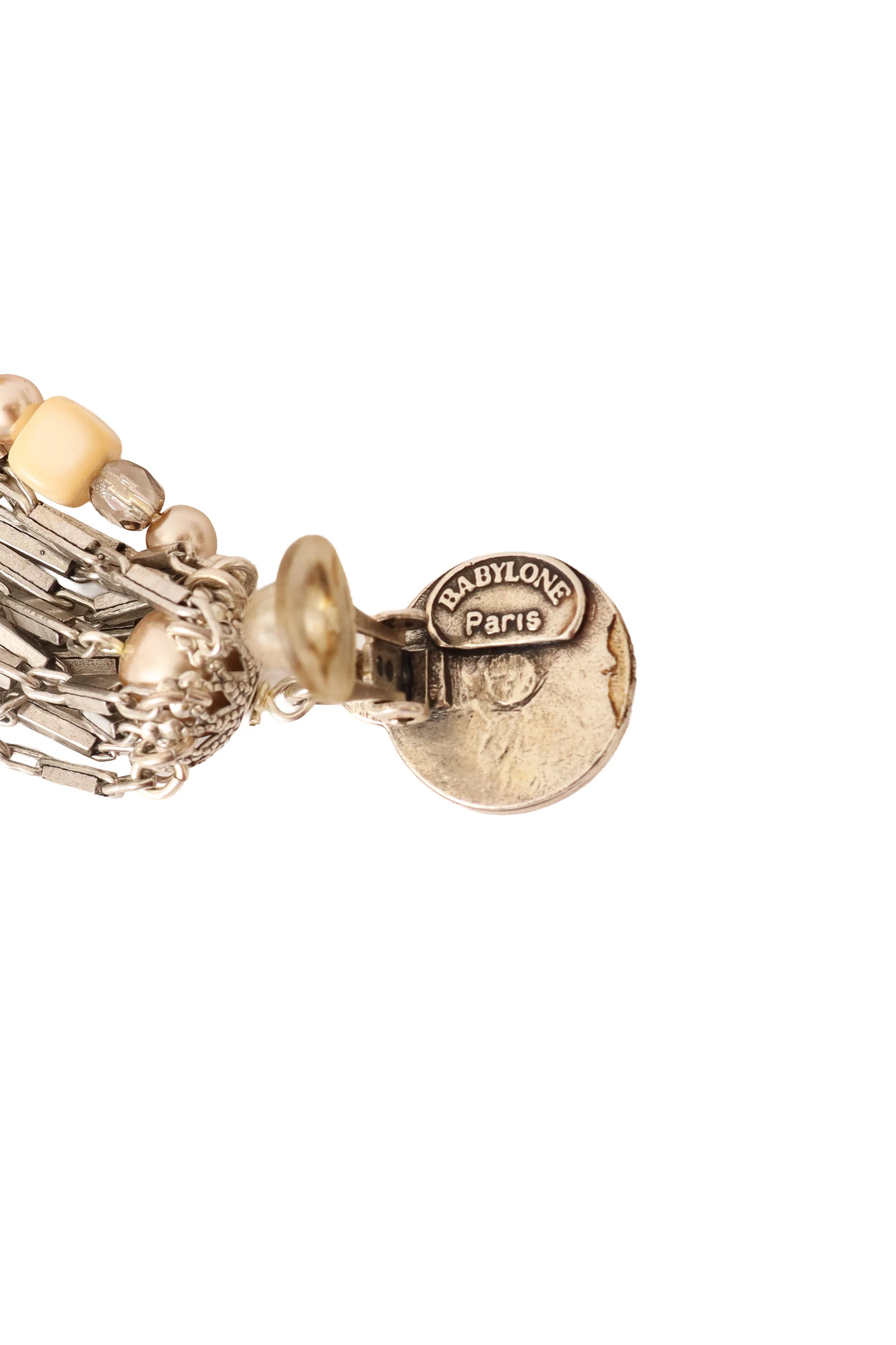 Pearl Bar Fringe Drop Earrings - Image 4