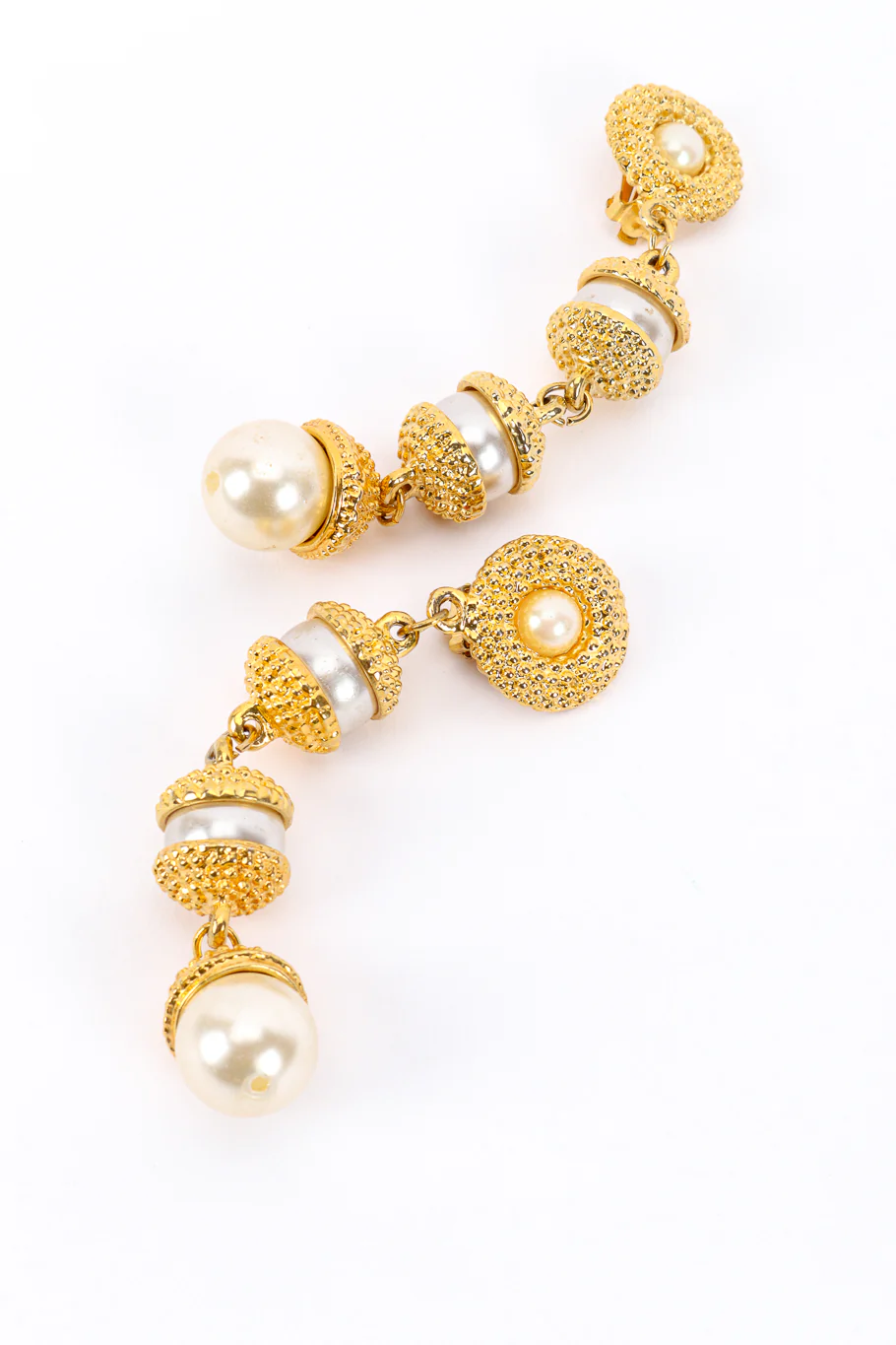 Pearl Barrel Drop Earrings - Image 3