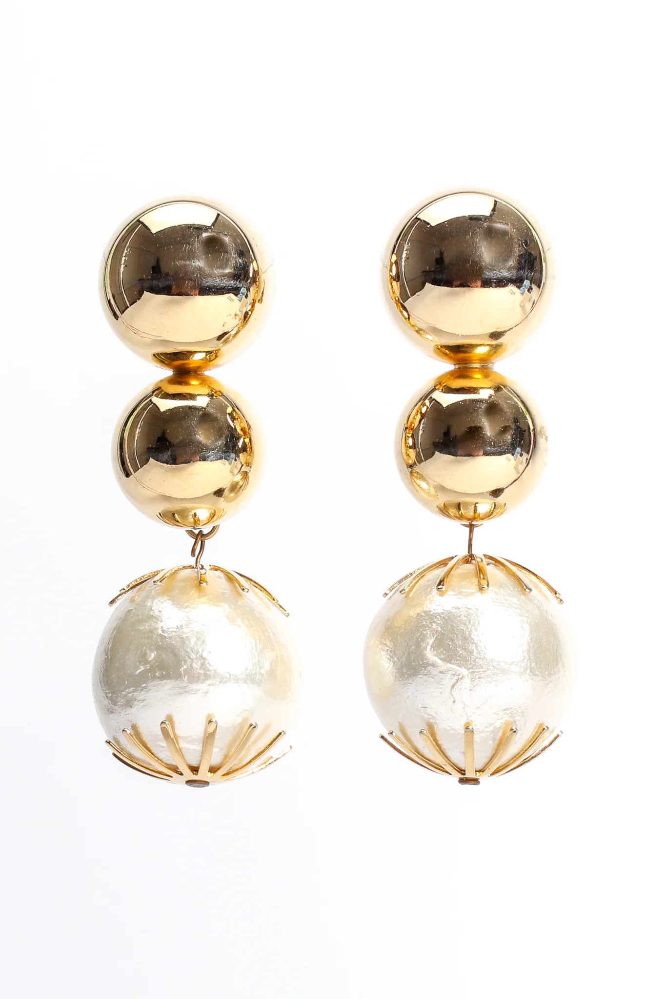 Pearl Bauble Ball Earrings - Image 4