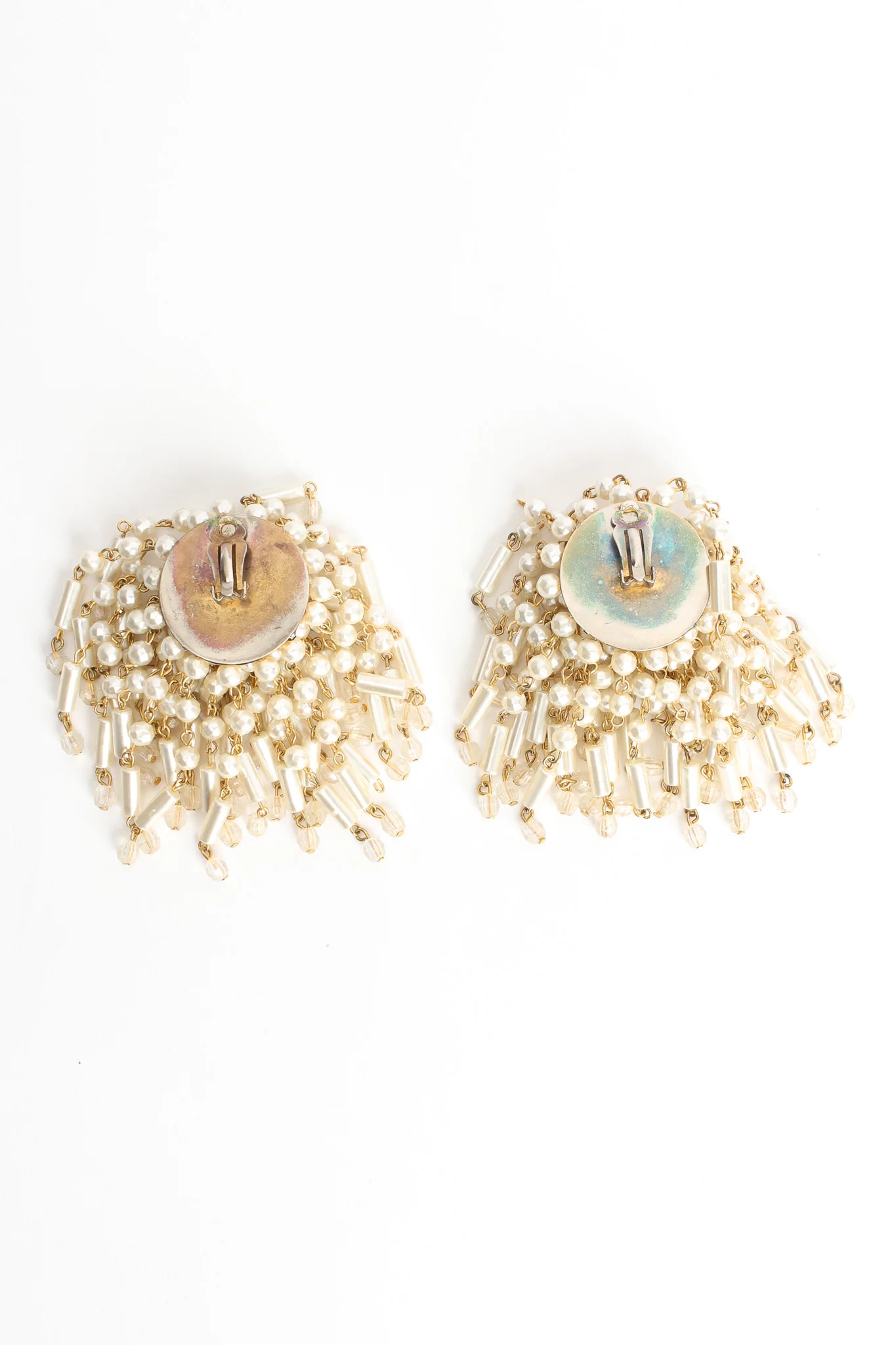 Pearl & Bead Cluster Waterfall Earrings - Image 4