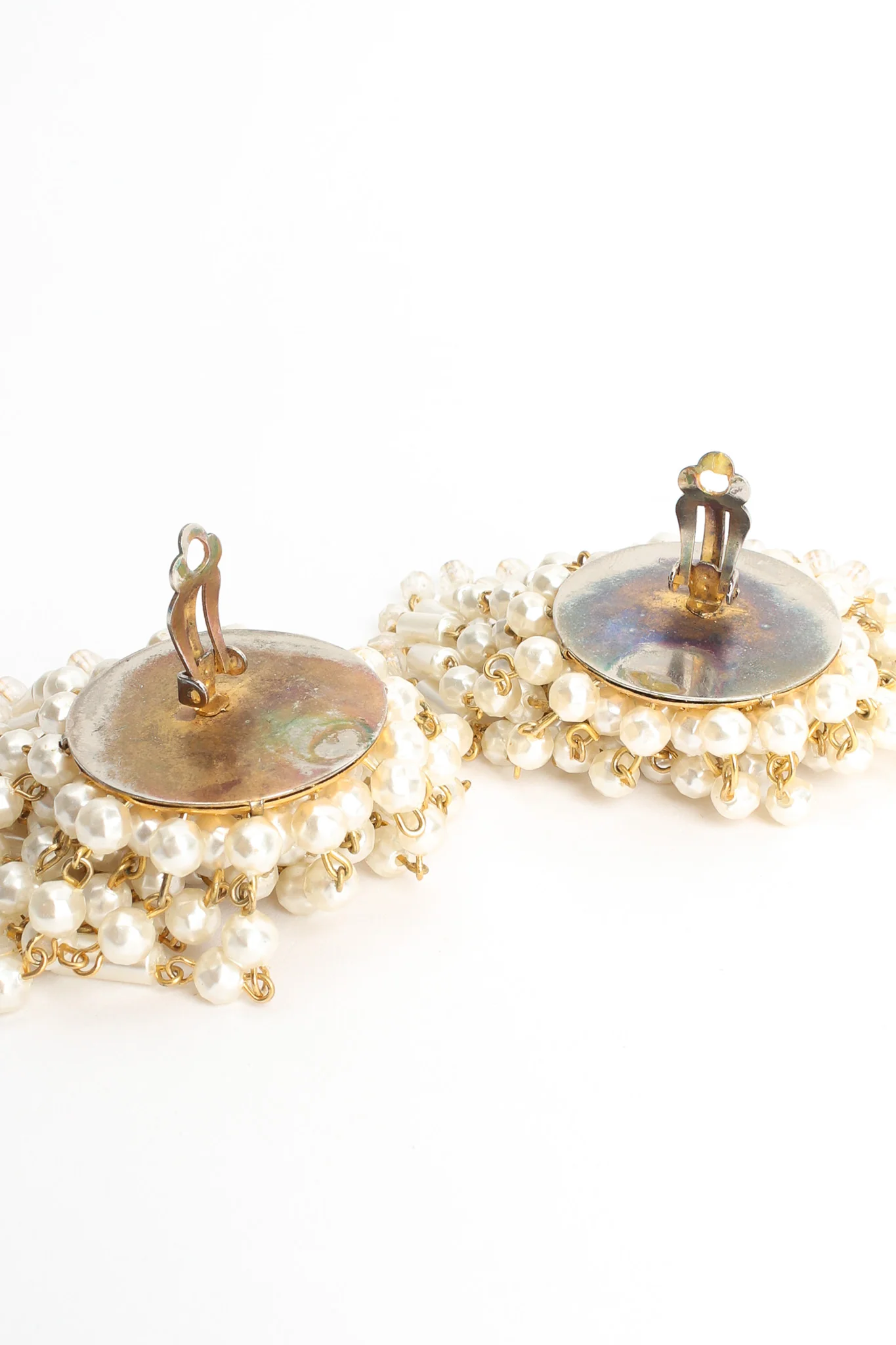 Pearl & Bead Cluster Waterfall Earrings - Image 8