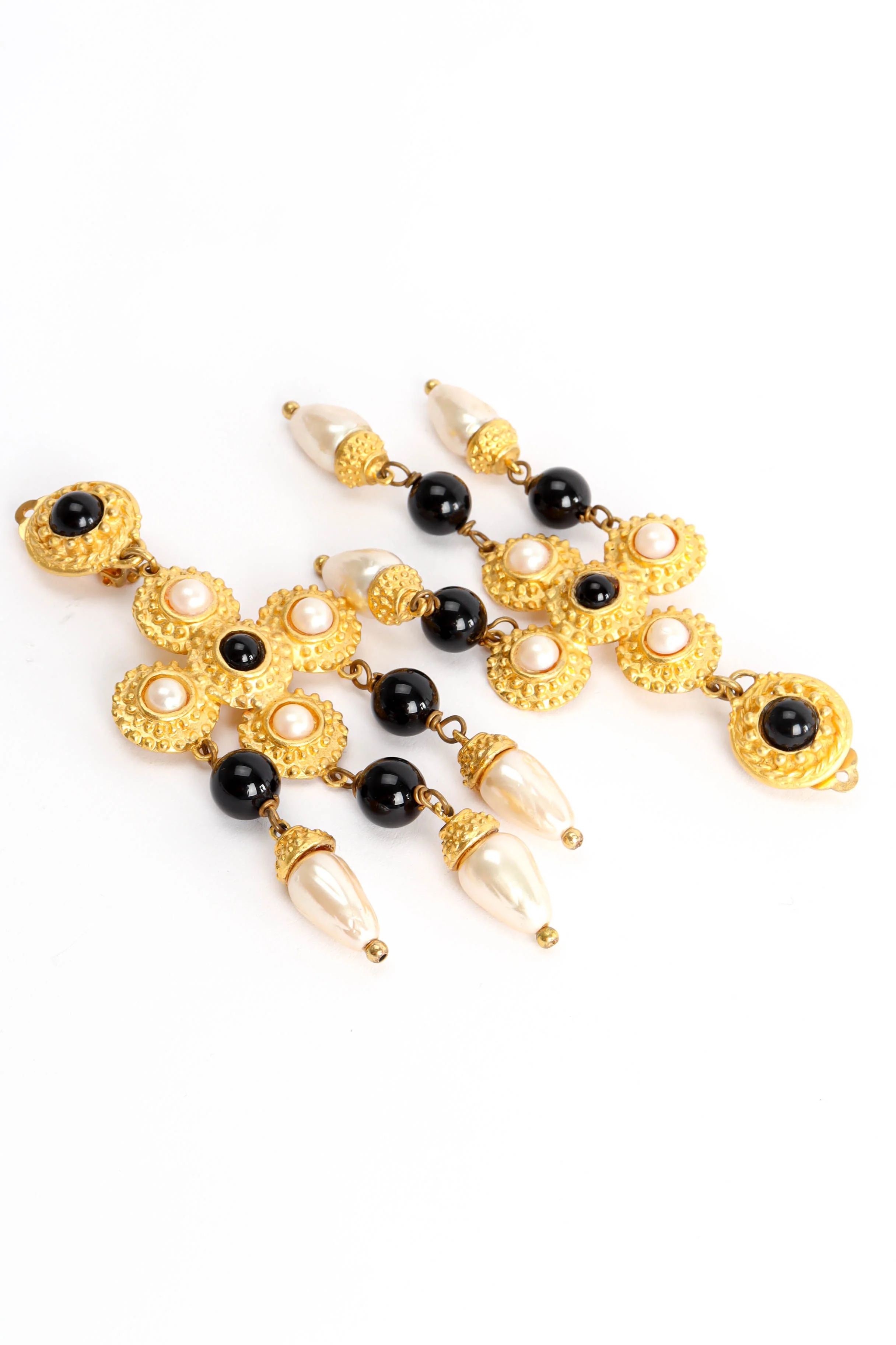 Pearl Bead Cross Earrings - Image 5