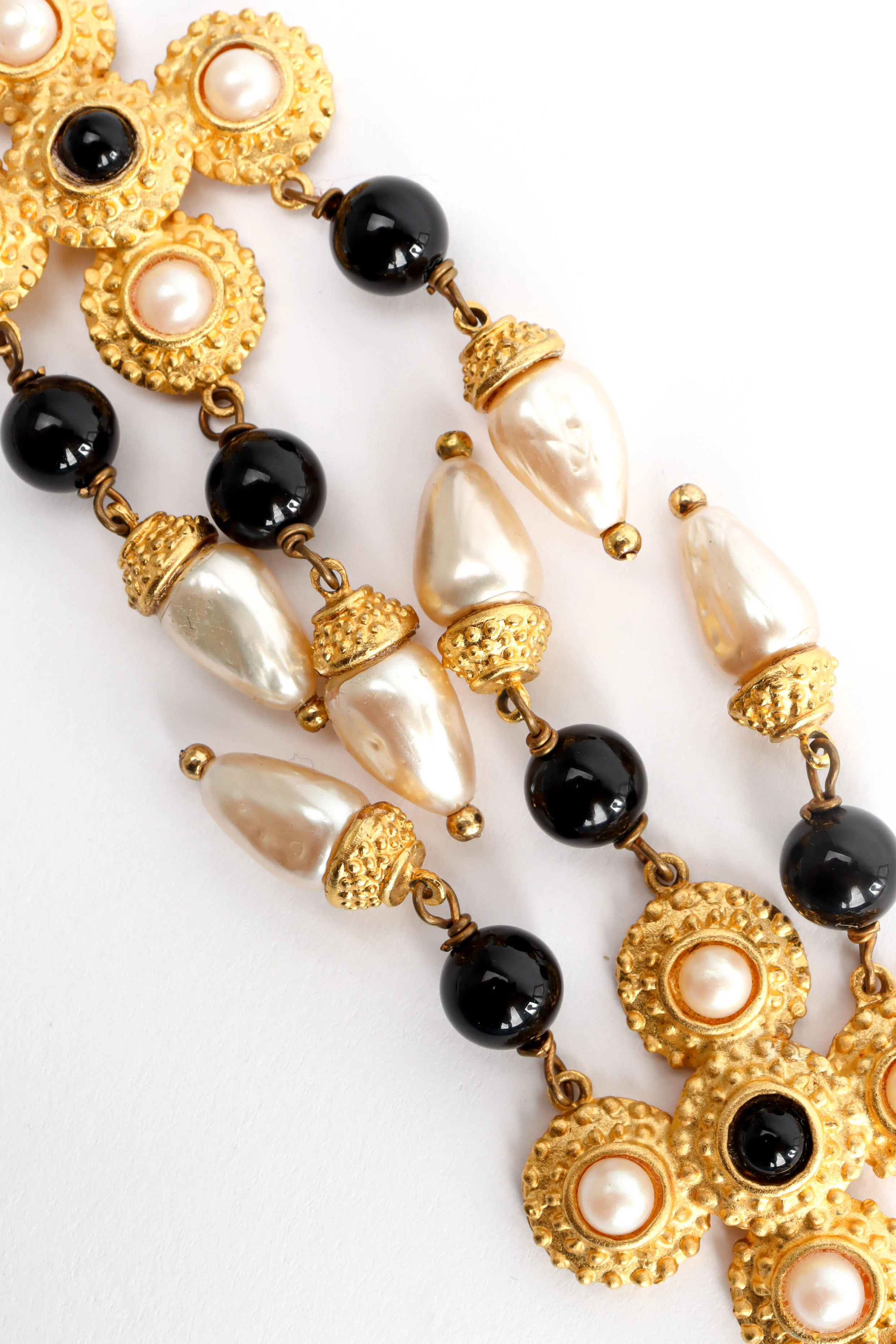 Pearl Bead Cross Earrings - Image 7