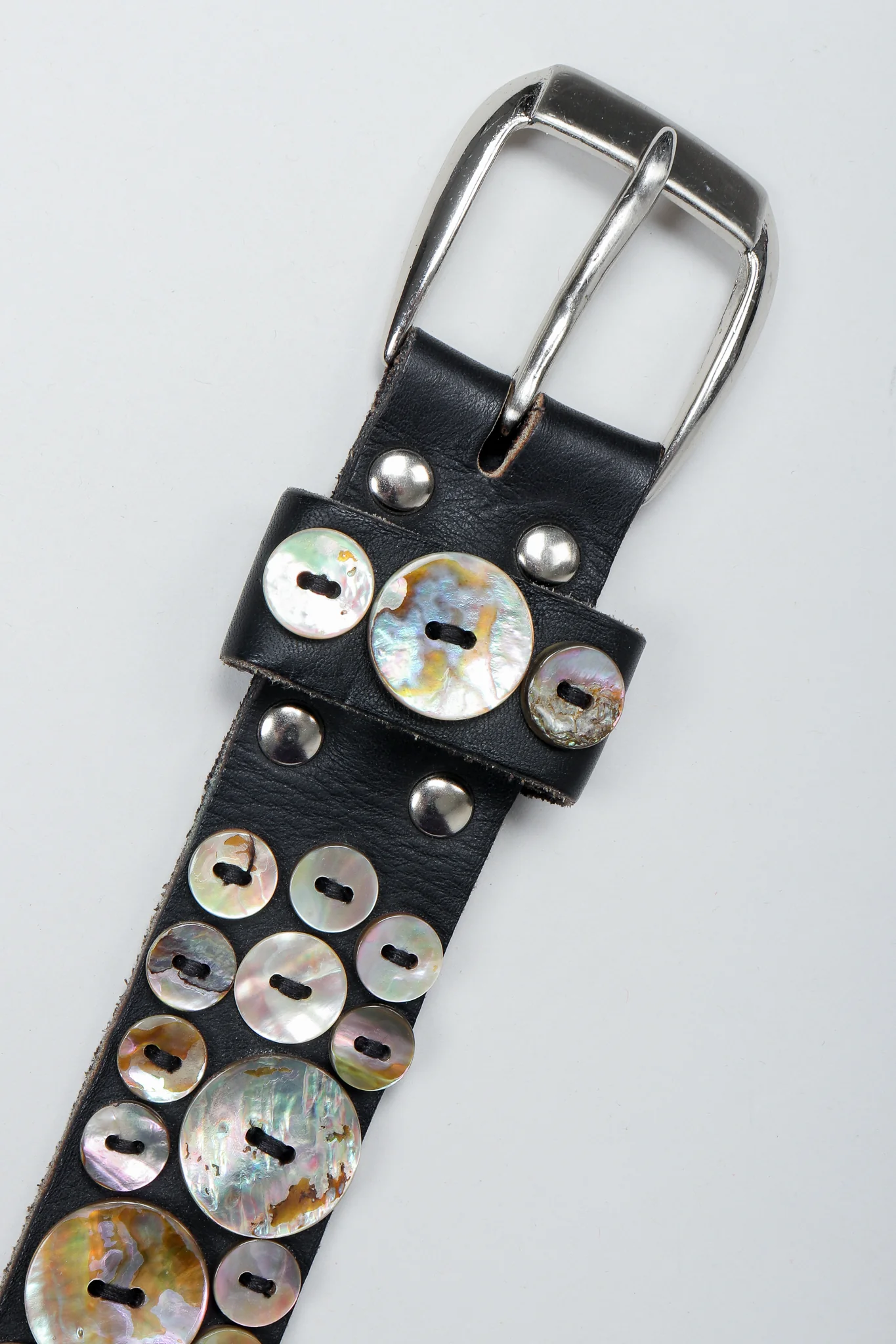Pearl Button Leather Jacket & Belt - Image 11