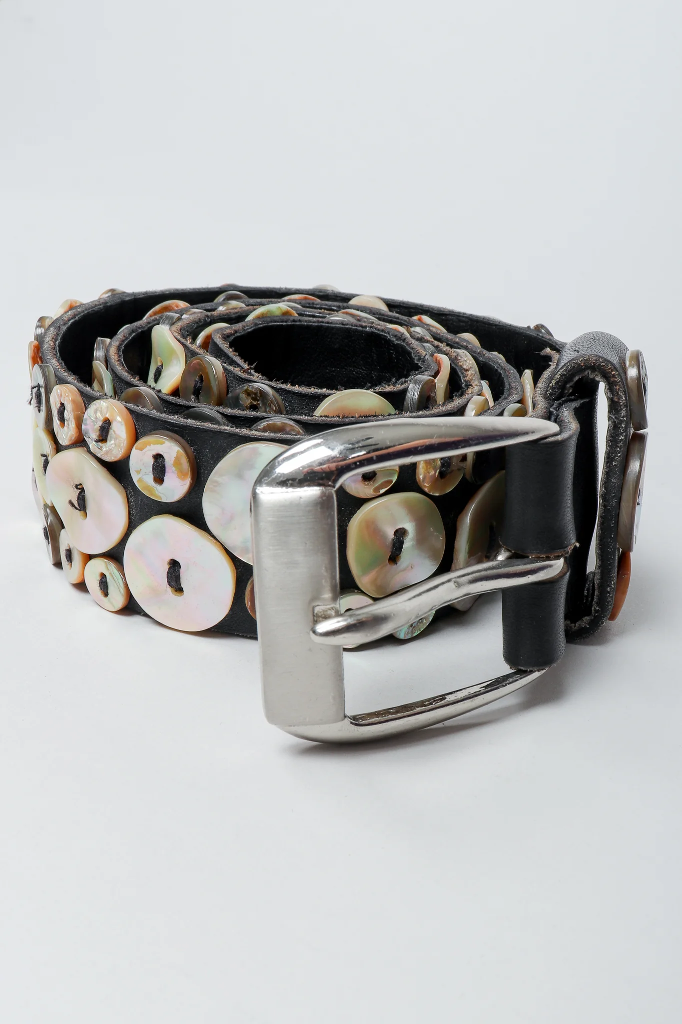 Pearl Button Leather Jacket & Belt - Image 12