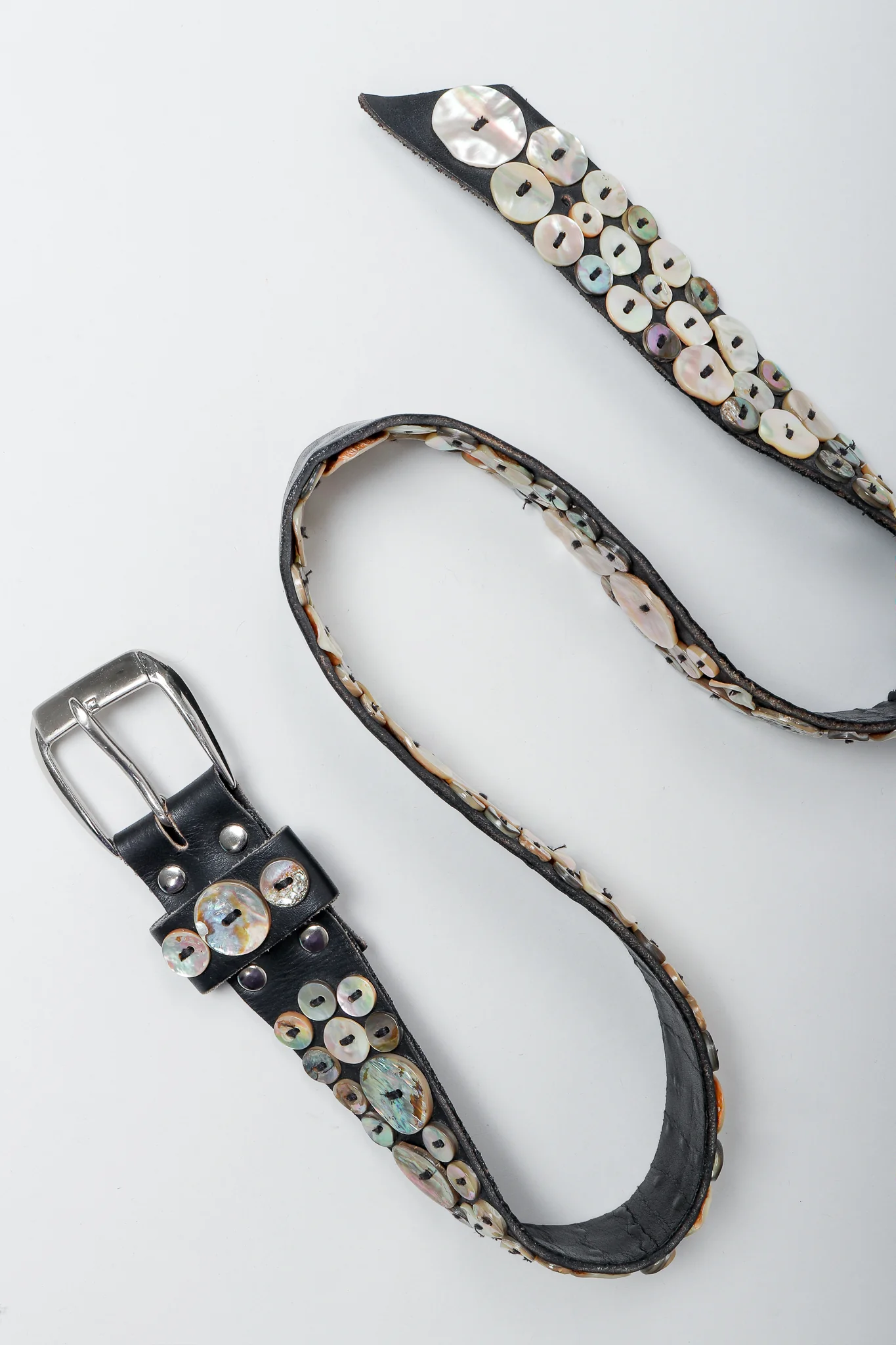 Pearl Button Leather Jacket & Belt - Image 13