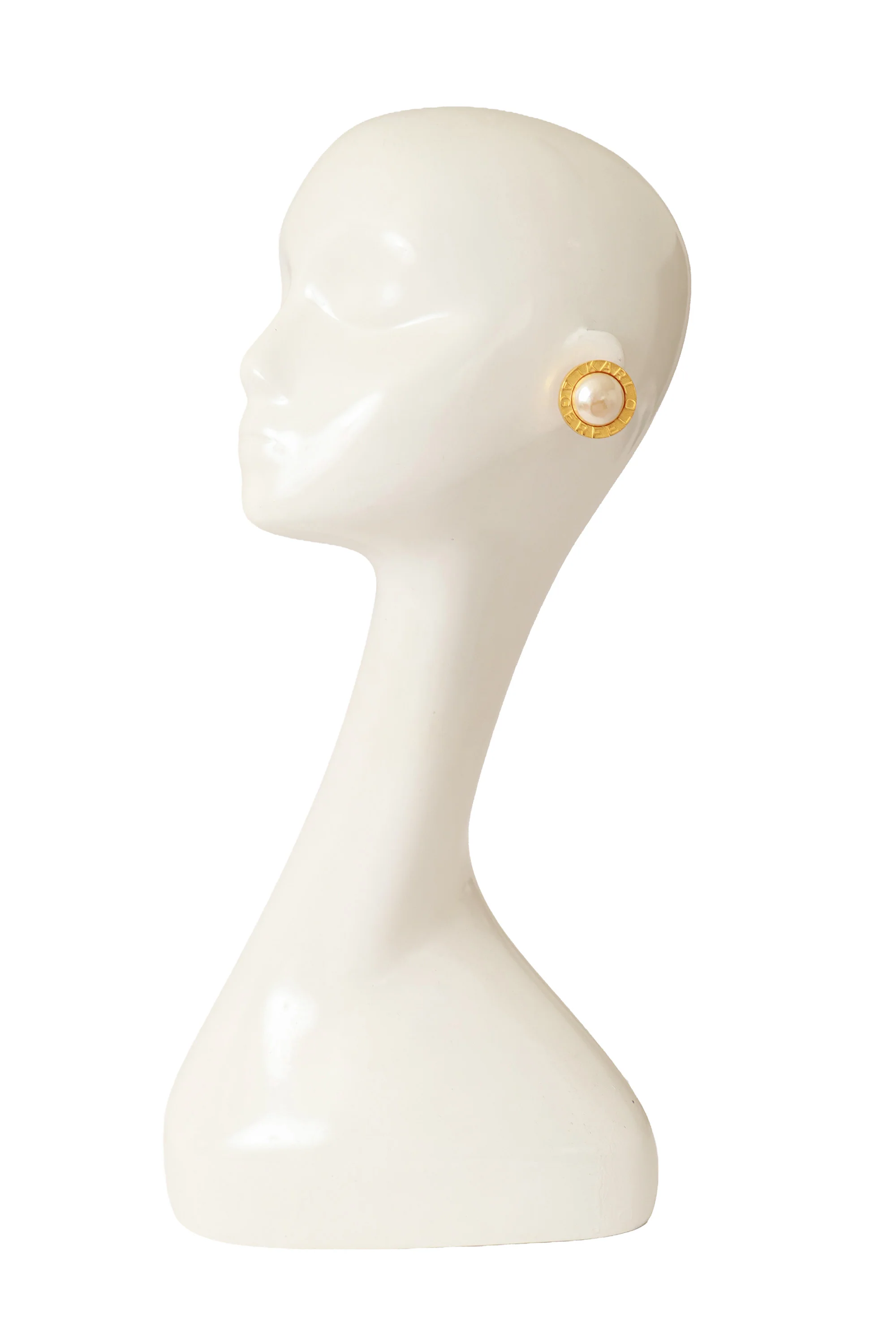 Pearl Button Logo Earrings - Image 2