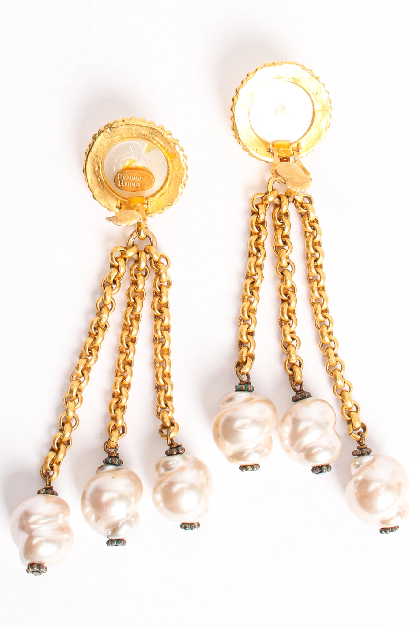 Pearl Chain Drop Earrings - Image 4