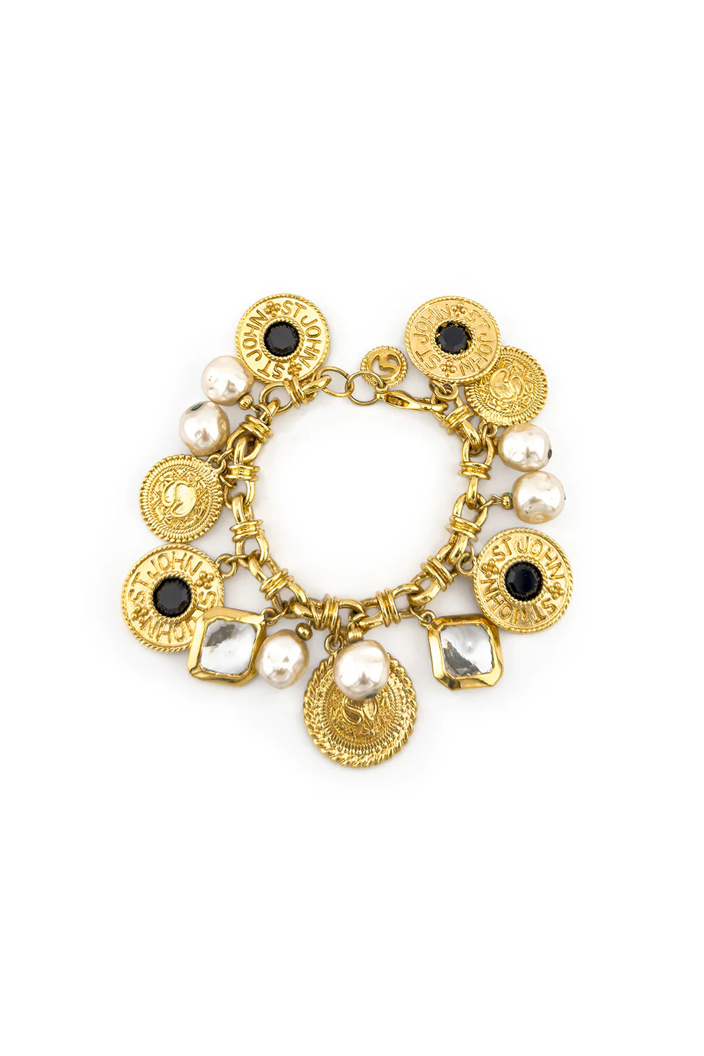 Pearl & Chiclet Charm Bracelet