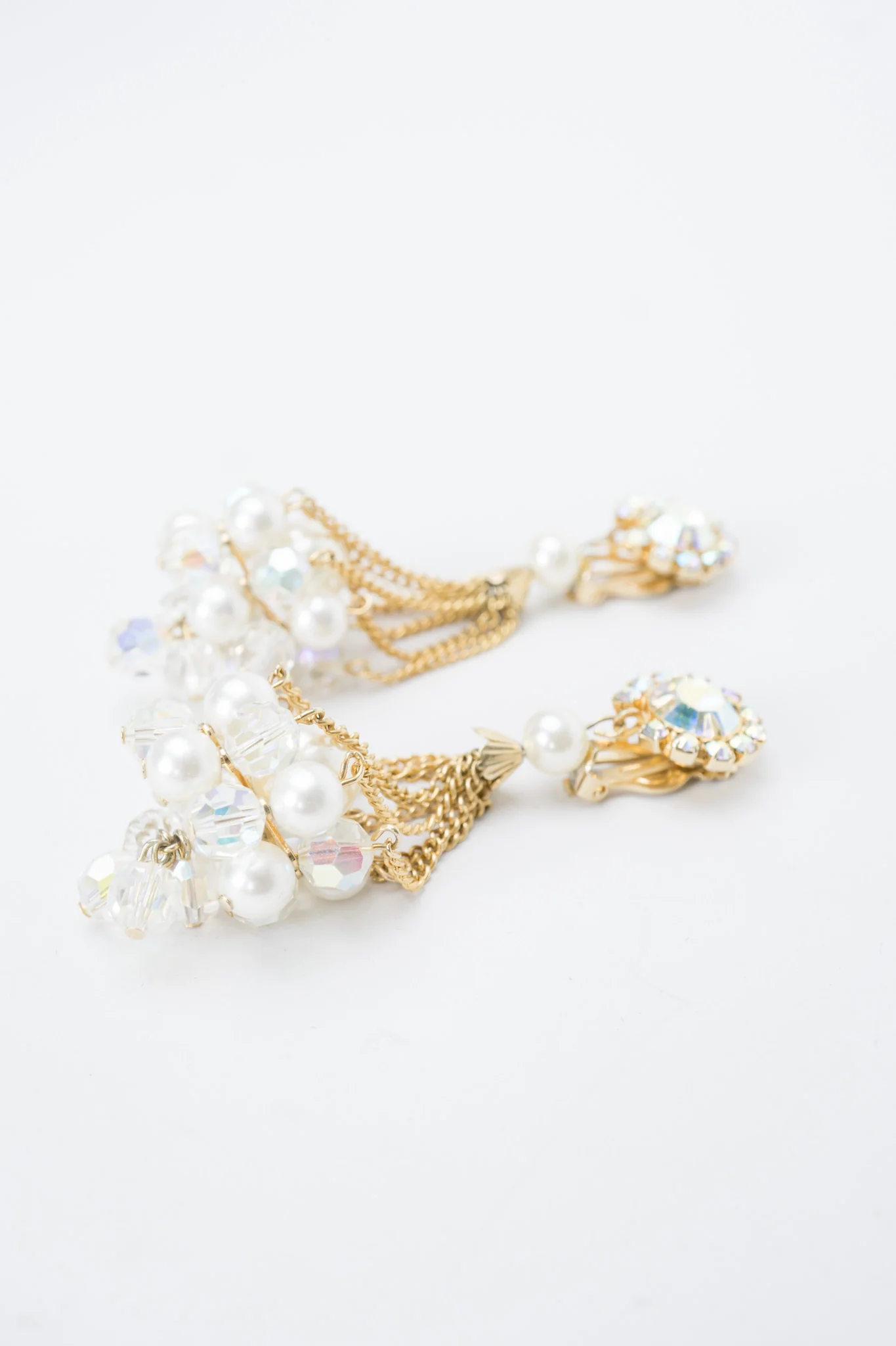 Pearl Cluster Drop Earrings - Image 4