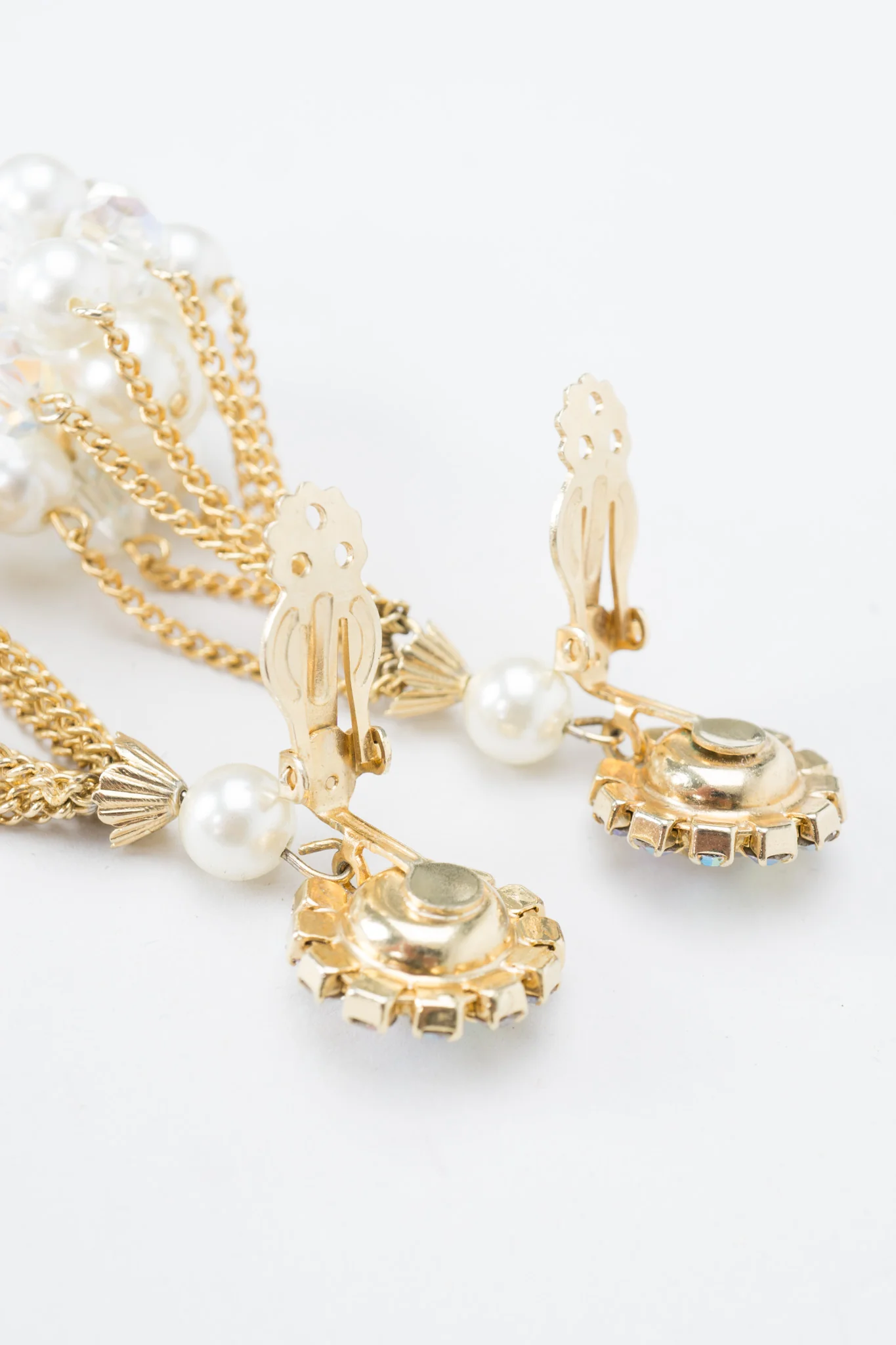 Pearl Cluster Drop Earrings - Image 9