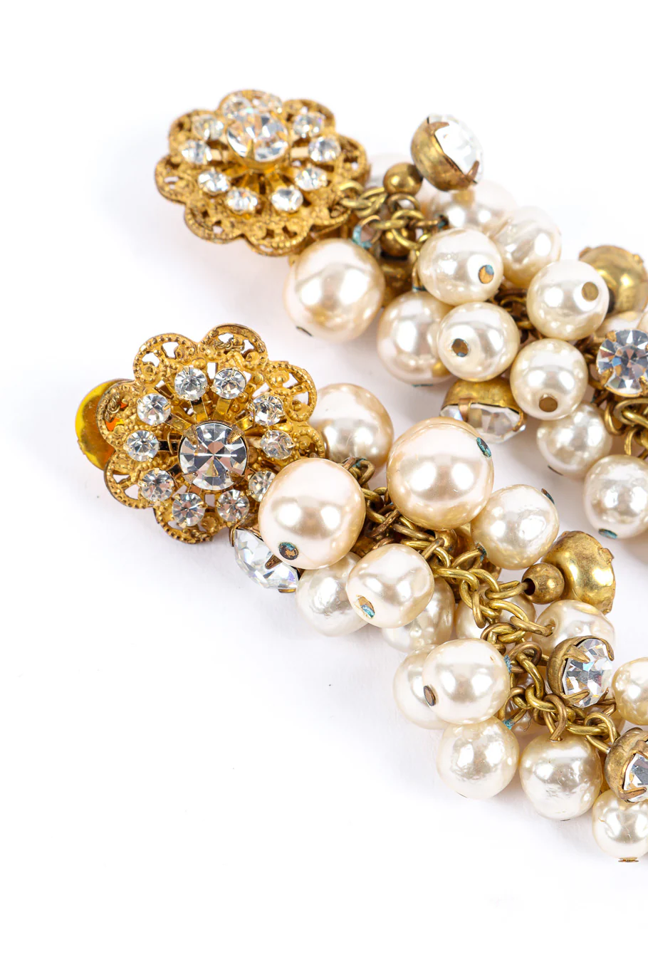 Pearl Cluster Strand Drop Earrings - Image 7