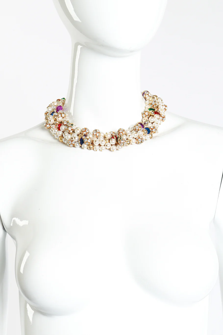 Pearl & Crystal Collar Necklace - Image 3