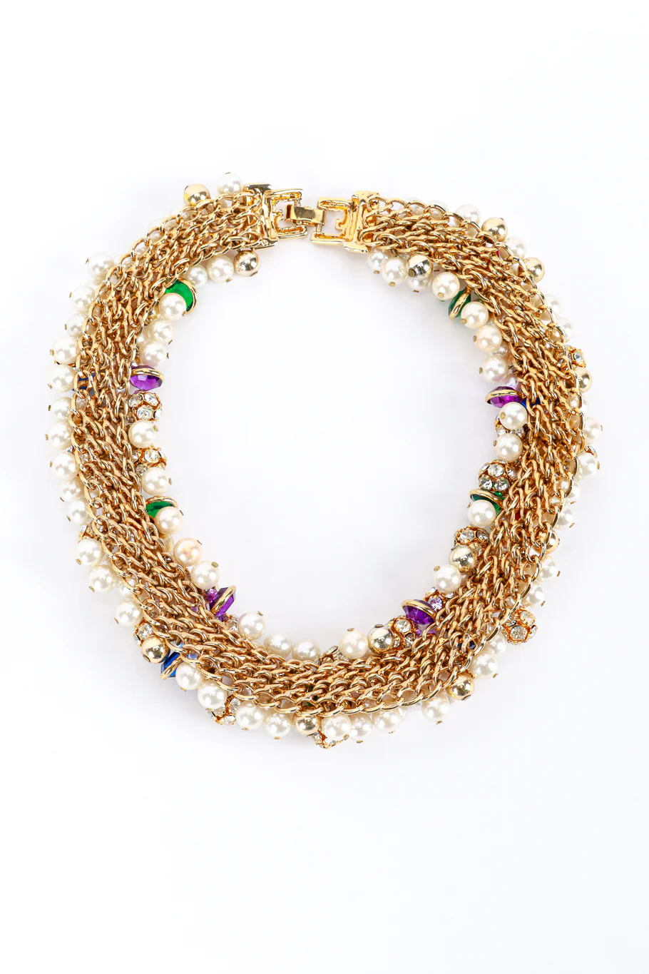 Pearl & Crystal Collar Necklace - Image 4