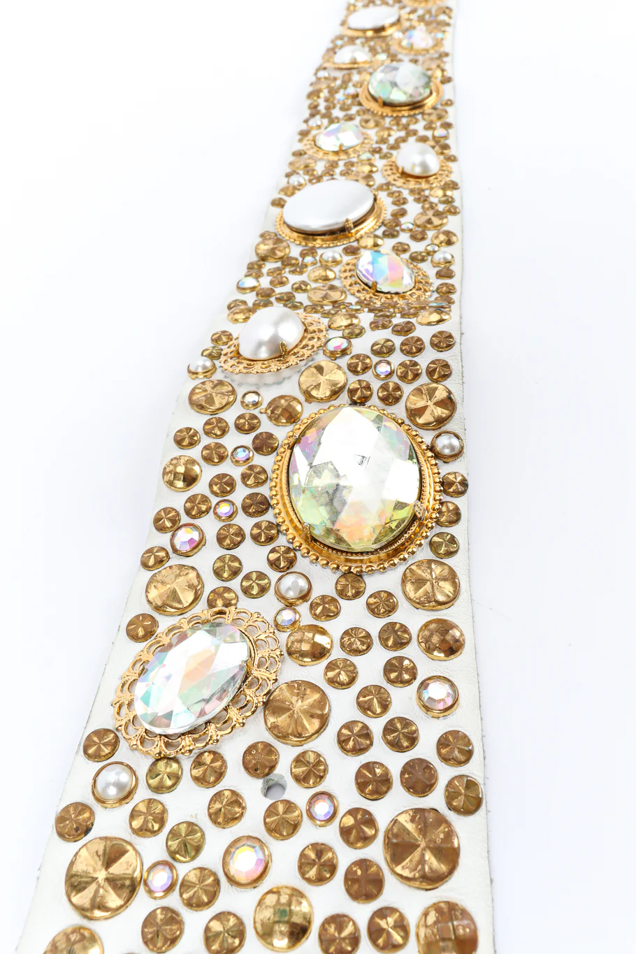 Pearl Crystal Studded Leather Belt - Image 5