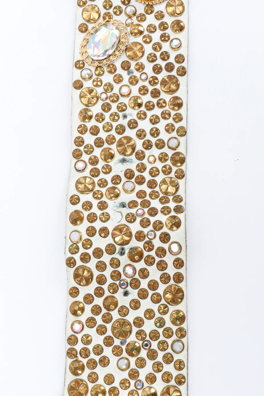 Pearl Crystal Studded Leather Belt - Image 7